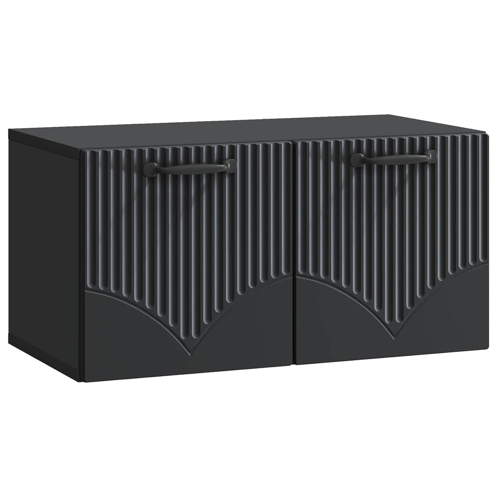 Sieninė TV spintelė Juoda 59,5 x 31 x 30 cm Apdirbta mediena