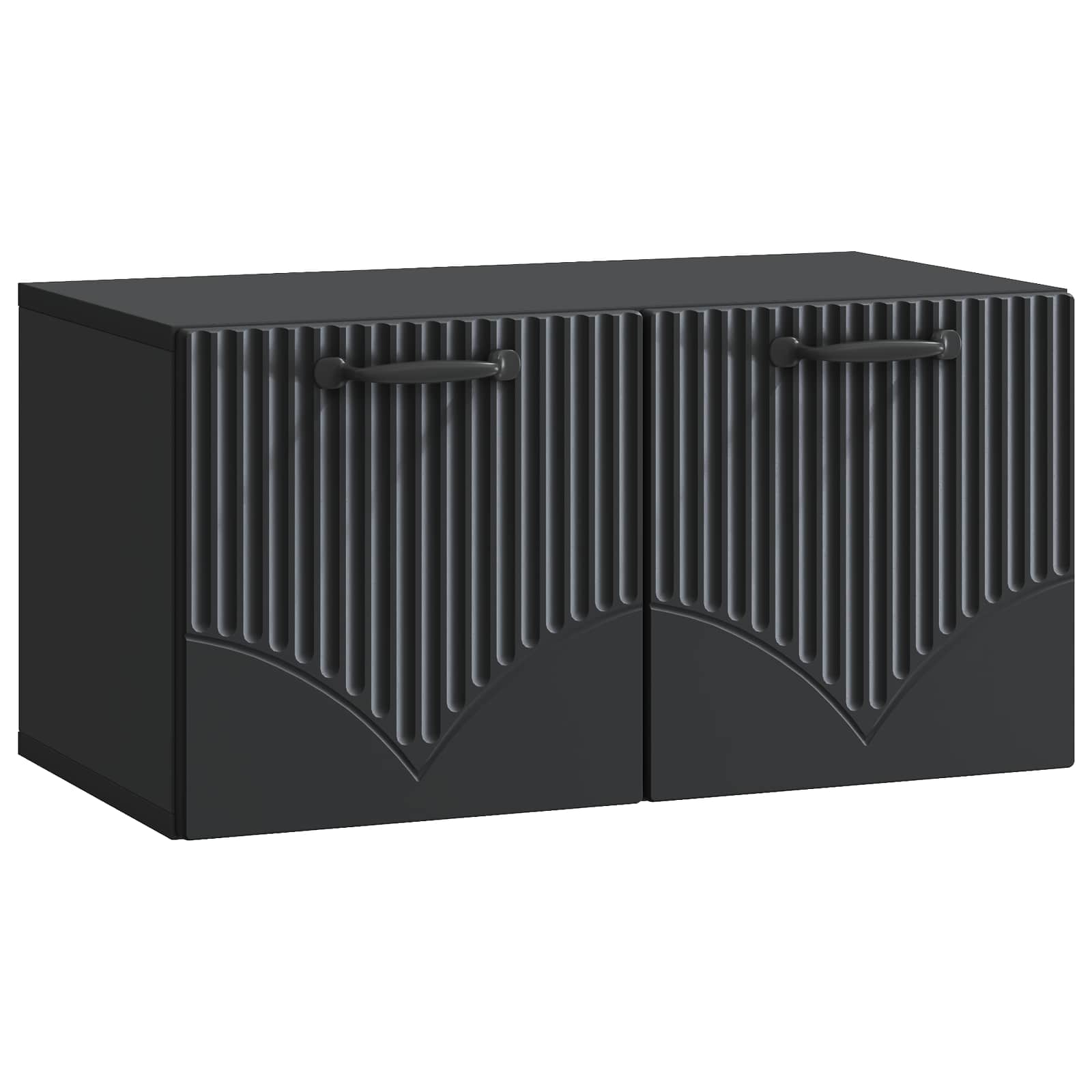 Sieninė TV spintelė Juoda 59,5 x 31 x 30 cm Apdirbta mediena