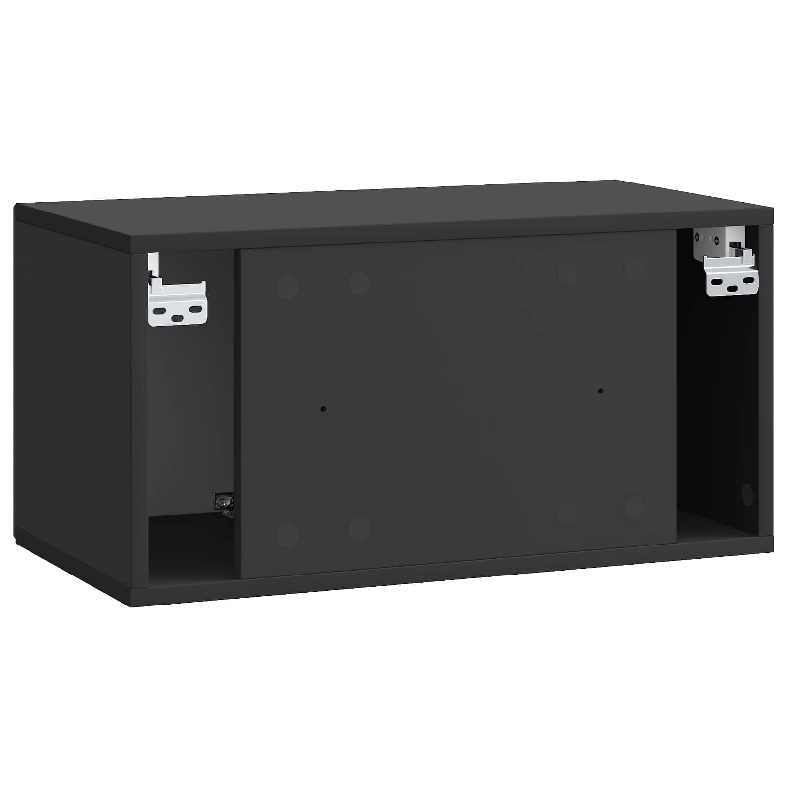 Sieninė TV spintelė Juoda 59,5 x 31 x 30 cm Apdirbta mediena