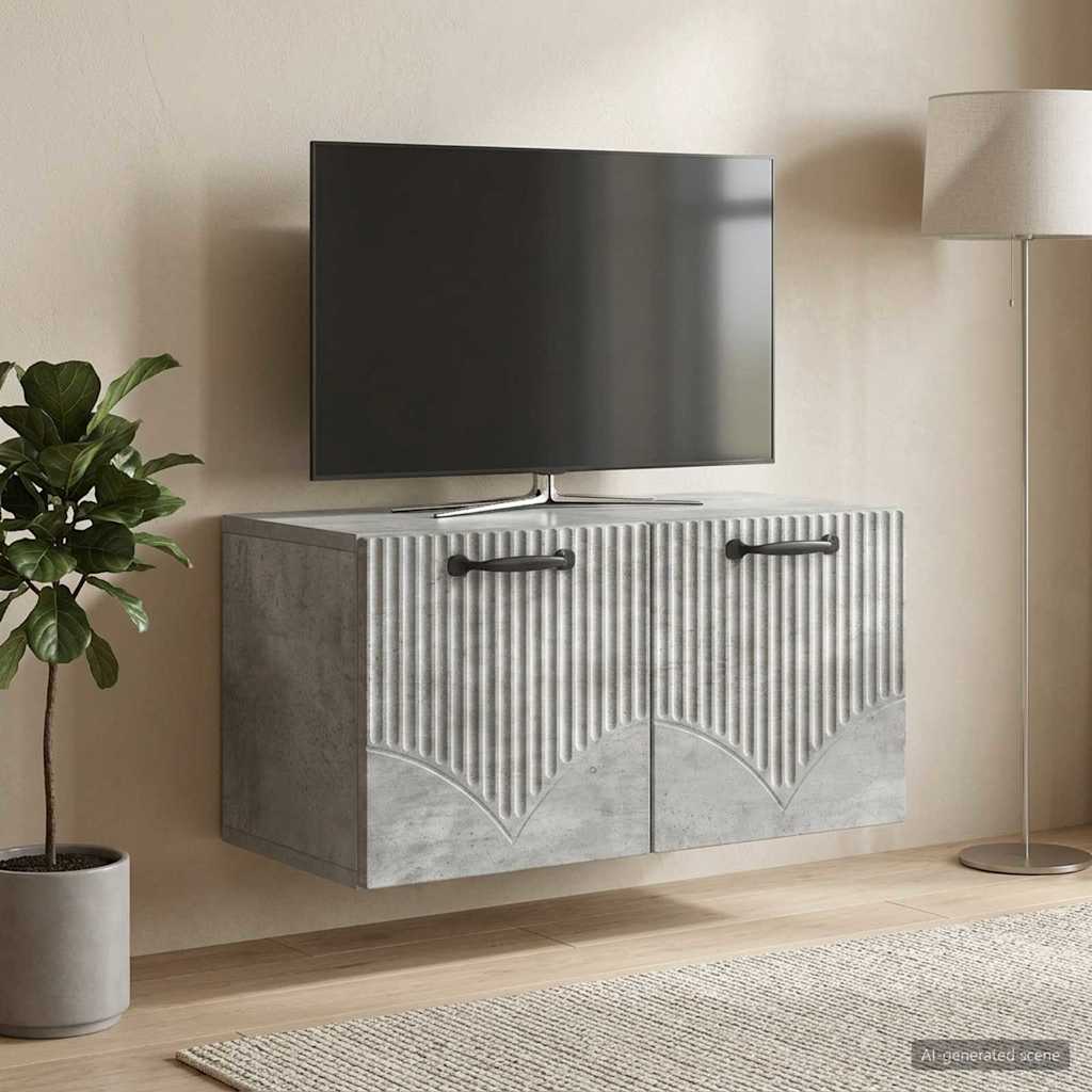 Sieninė TV spintelė Betono pilka 59,5 x 31 x 30 cm