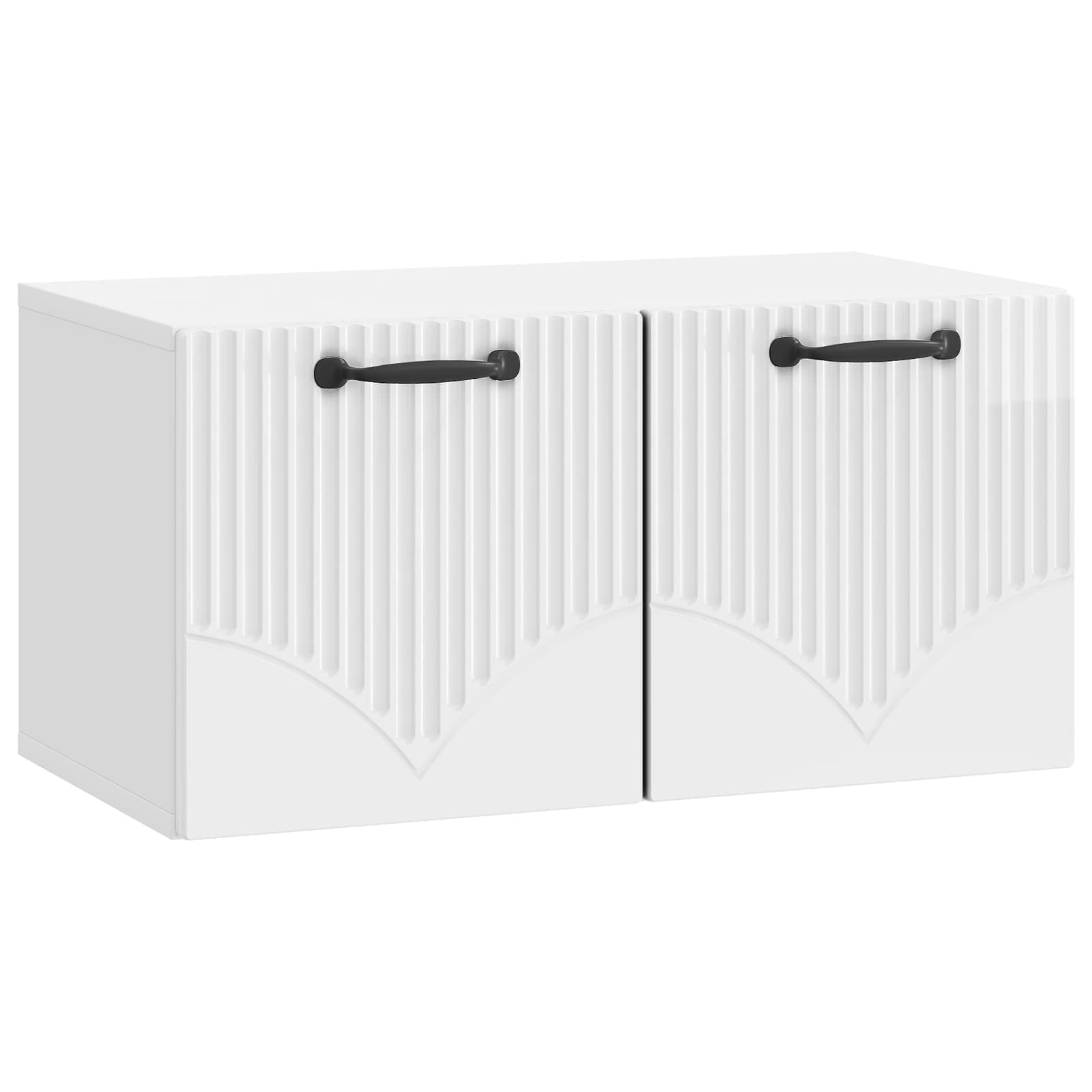 Sieninė TV spintelė Itin blizgi balta 59,5 x 31 x 30 cm