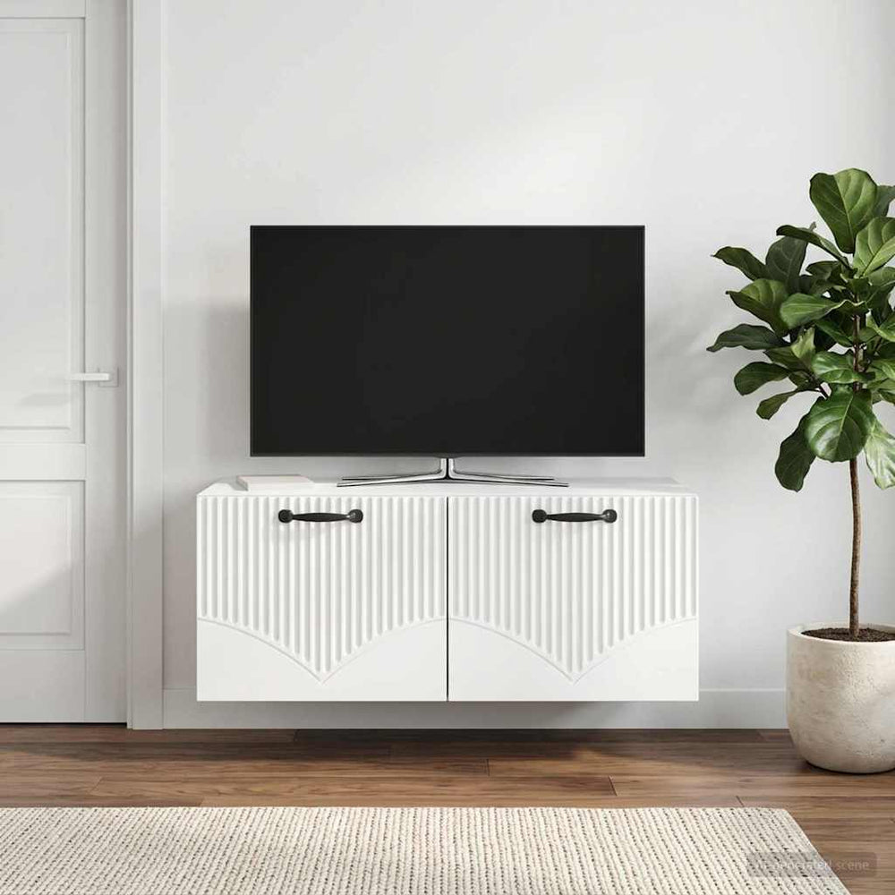 Sieninė TV spintelė Balta 78,5 x 31 x 30 cm Apdirbta mediena