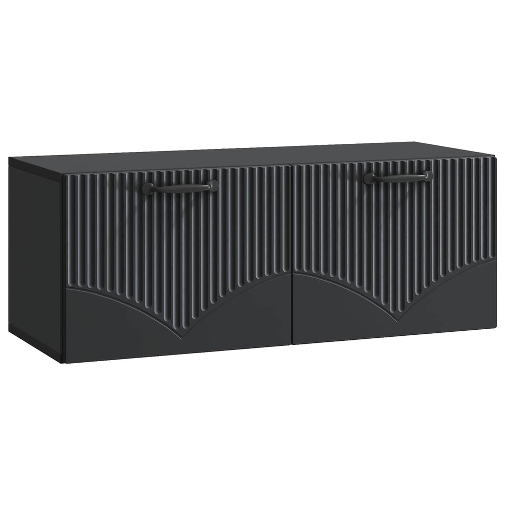Sieninė TV spintelė Juoda 78,5 x 31 x 30 cm Apdirbta mediena