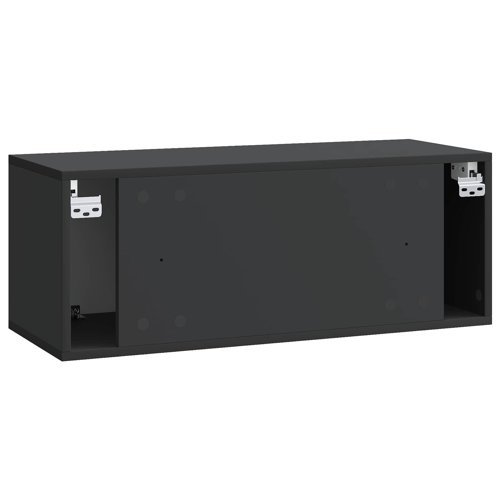 Sieninė TV spintelė Juoda 78,5 x 31 x 30 cm Apdirbta mediena