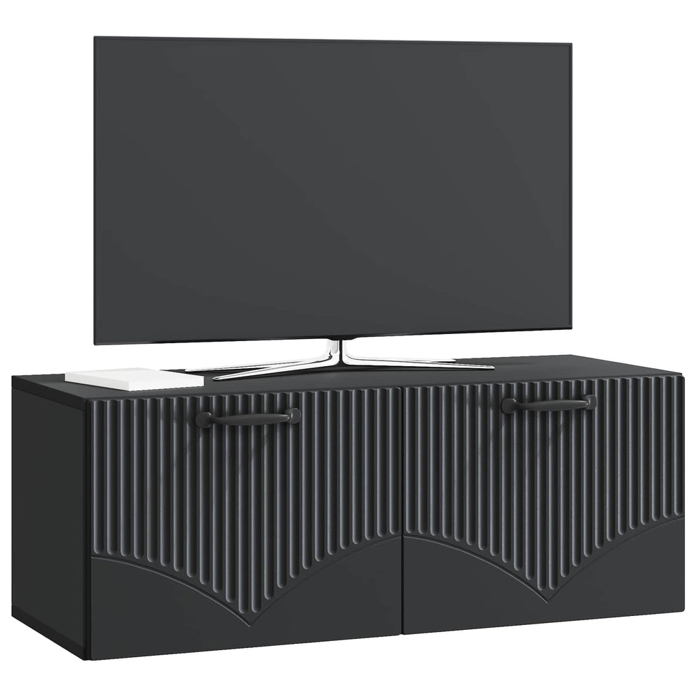 Sieninė TV spintelė Juoda 78,5 x 31 x 30 cm Apdirbta mediena
