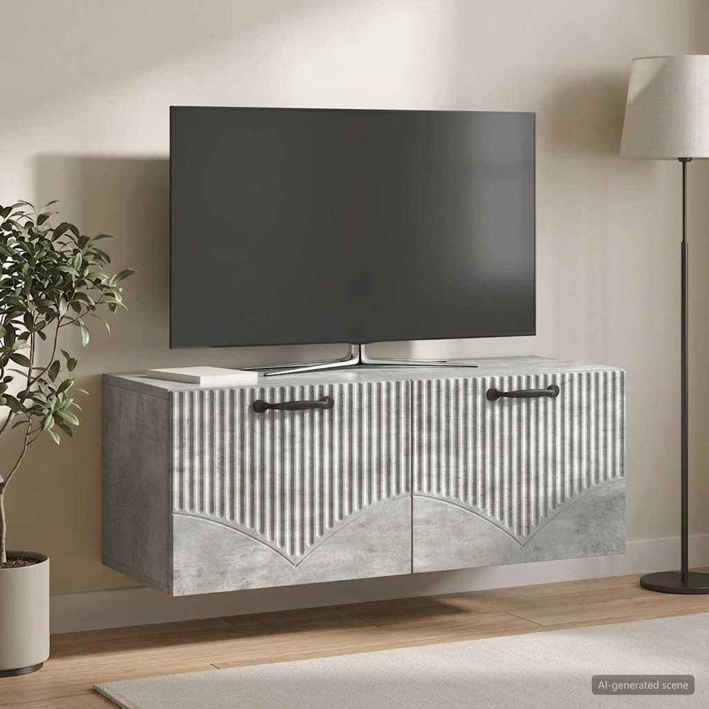 Sieninė TV spintelė Betono pilka 78,5 x 31 x 30 cm