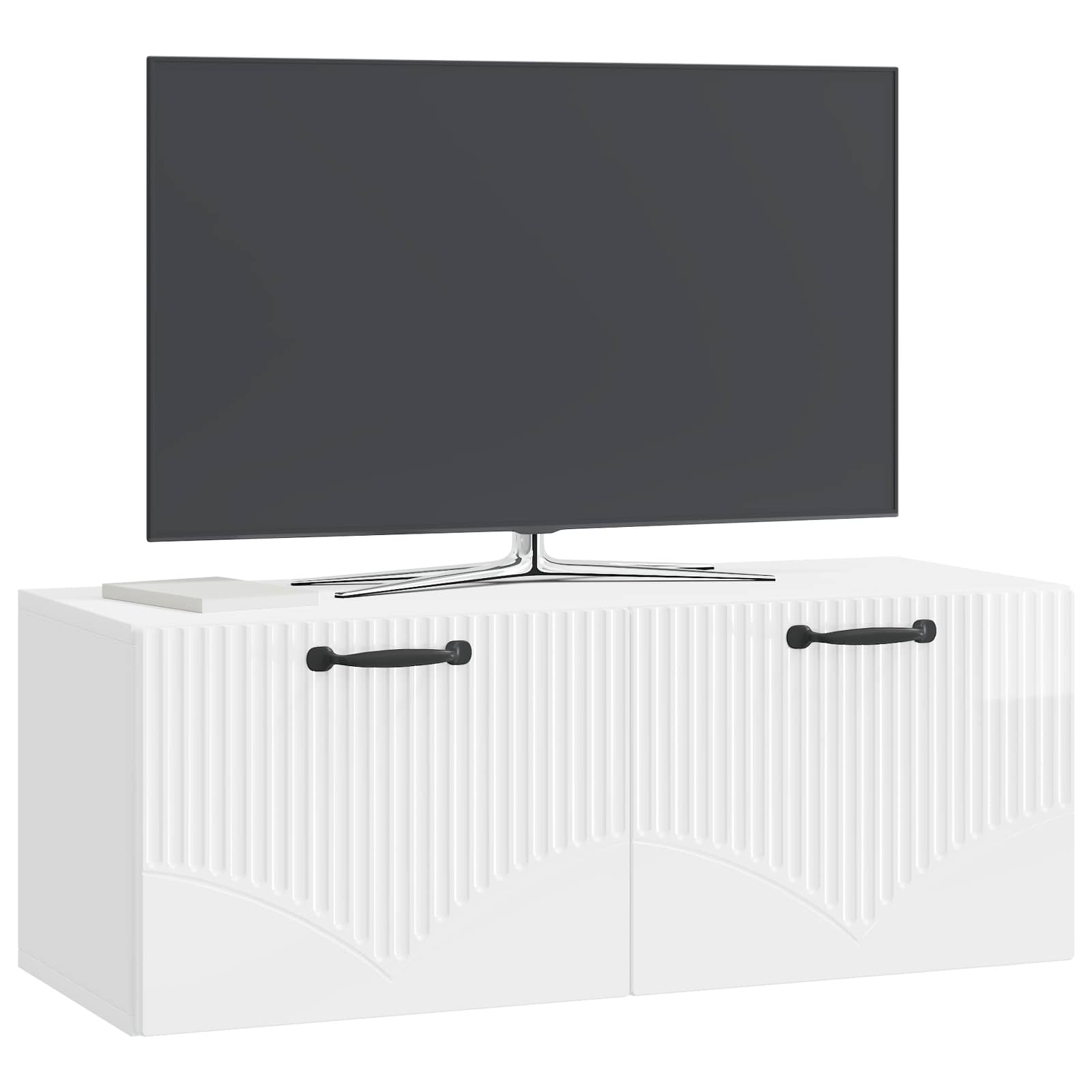 Sieninė TV spintelė Itin blizgi balta 78,5 x 31 x 30 cm