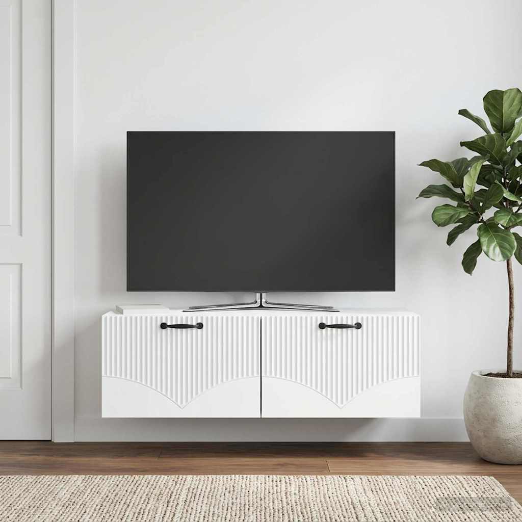 Sieninė TV spintelė Balta 98 x 31 x 30 cm Apdirbta mediena