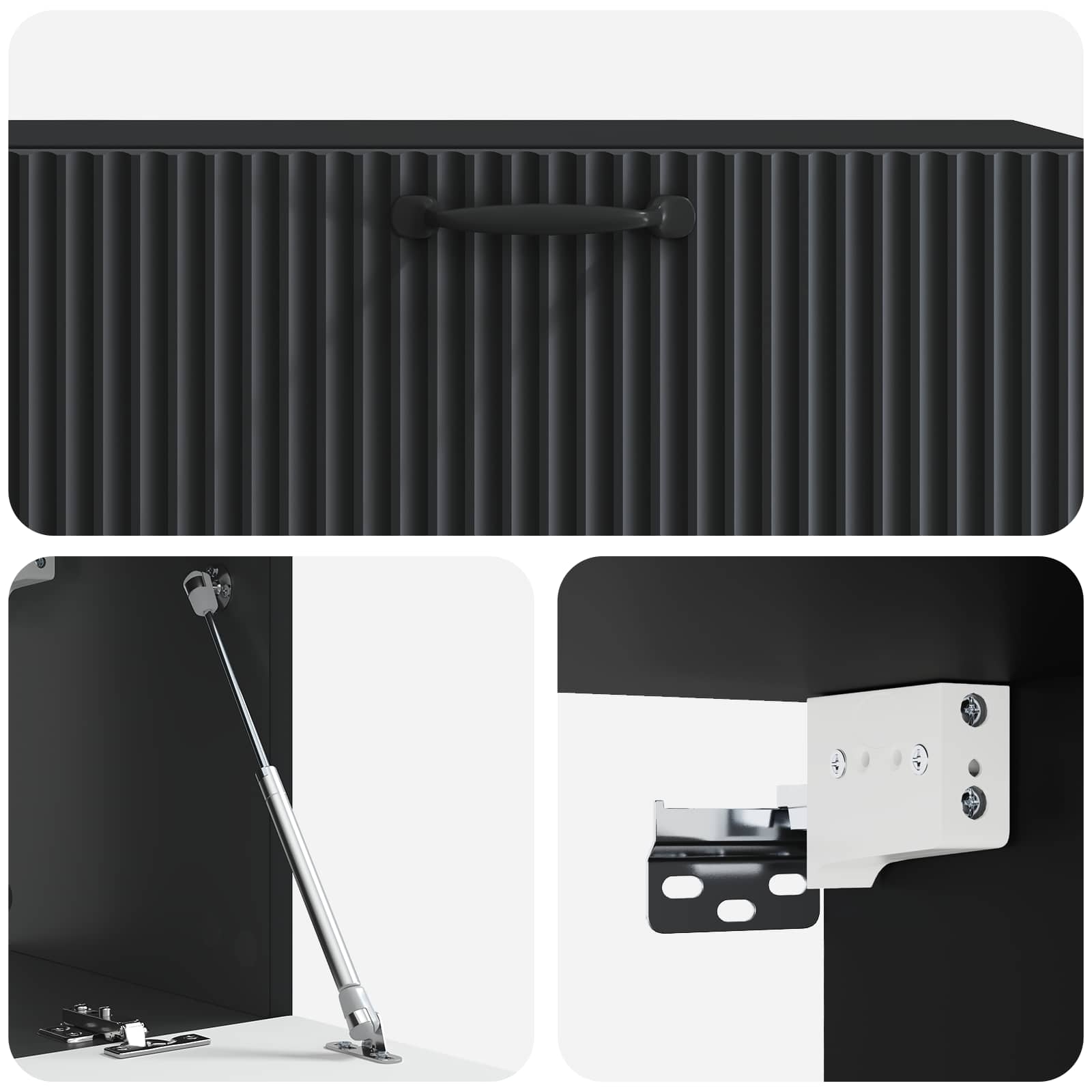 Sieninė TV spintelė Juoda 98 x 31 x 30 cm Apdirbta mediena