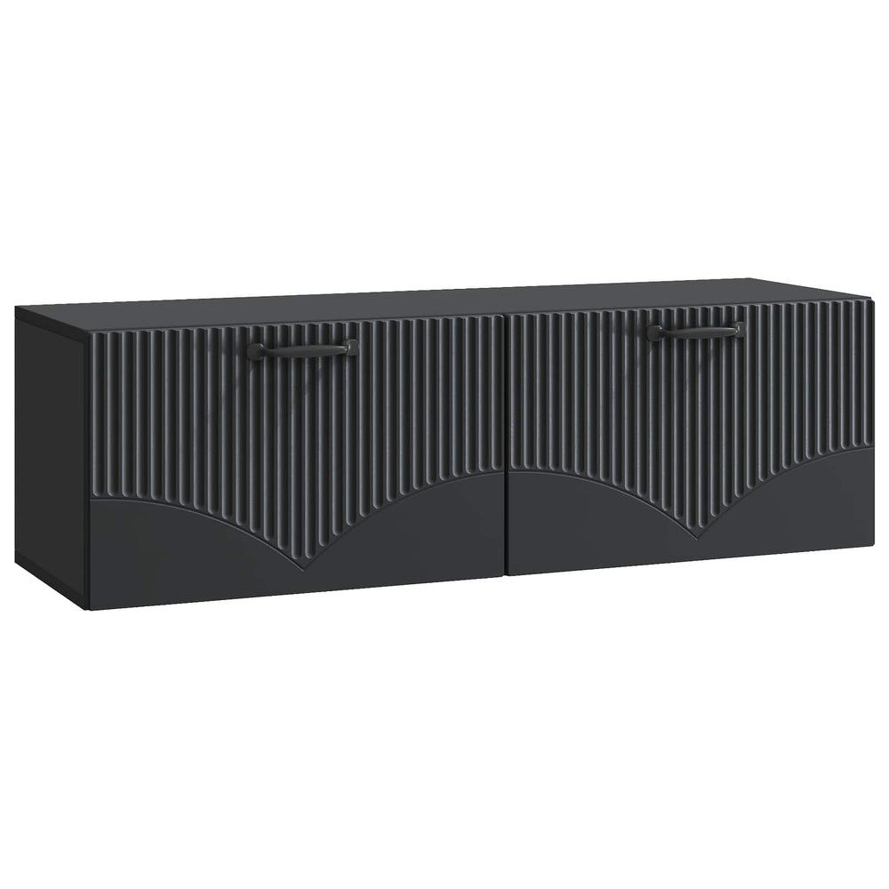 Sieninė TV spintelė Juoda 98 x 31 x 30 cm Apdirbta mediena