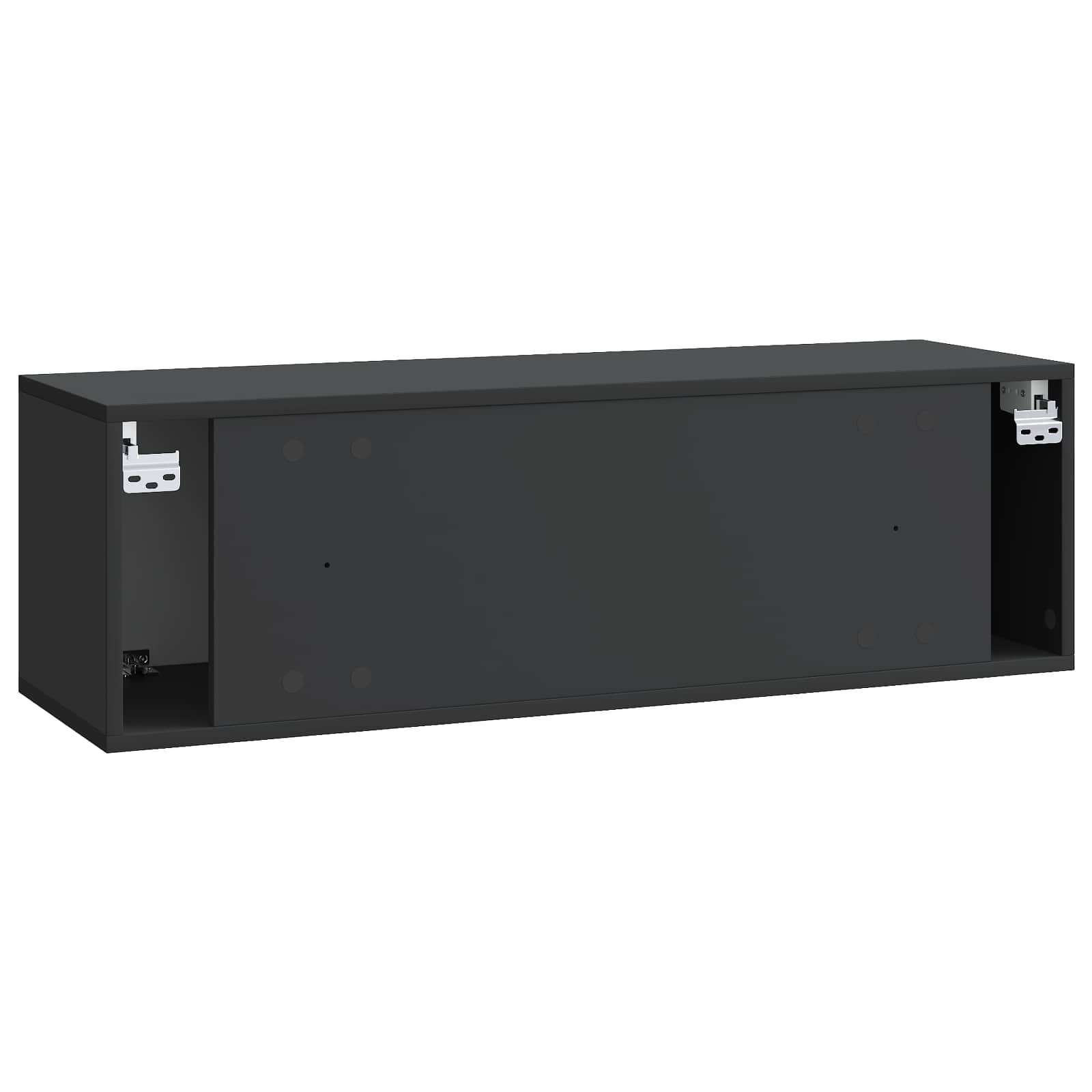 Sieninė TV spintelė Juoda 98 x 31 x 30 cm Apdirbta mediena