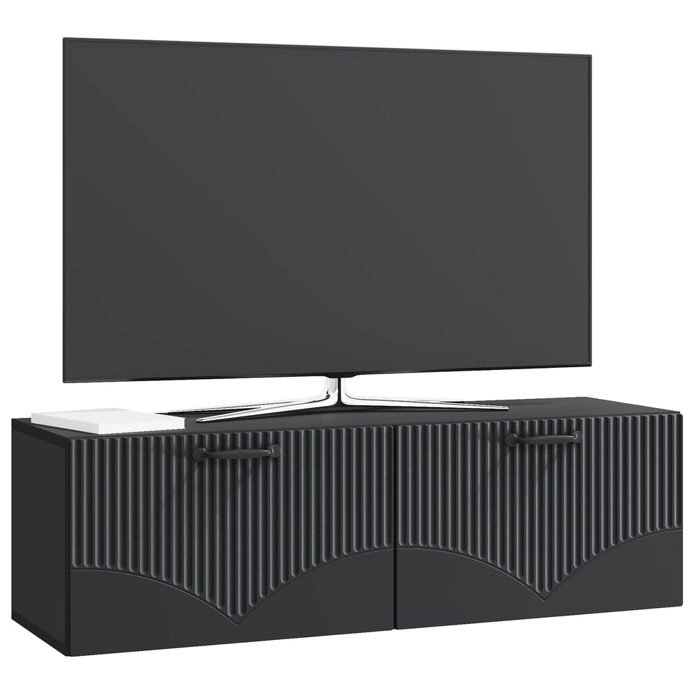 Sieninė TV spintelė Juoda 98 x 31 x 30 cm Apdirbta mediena