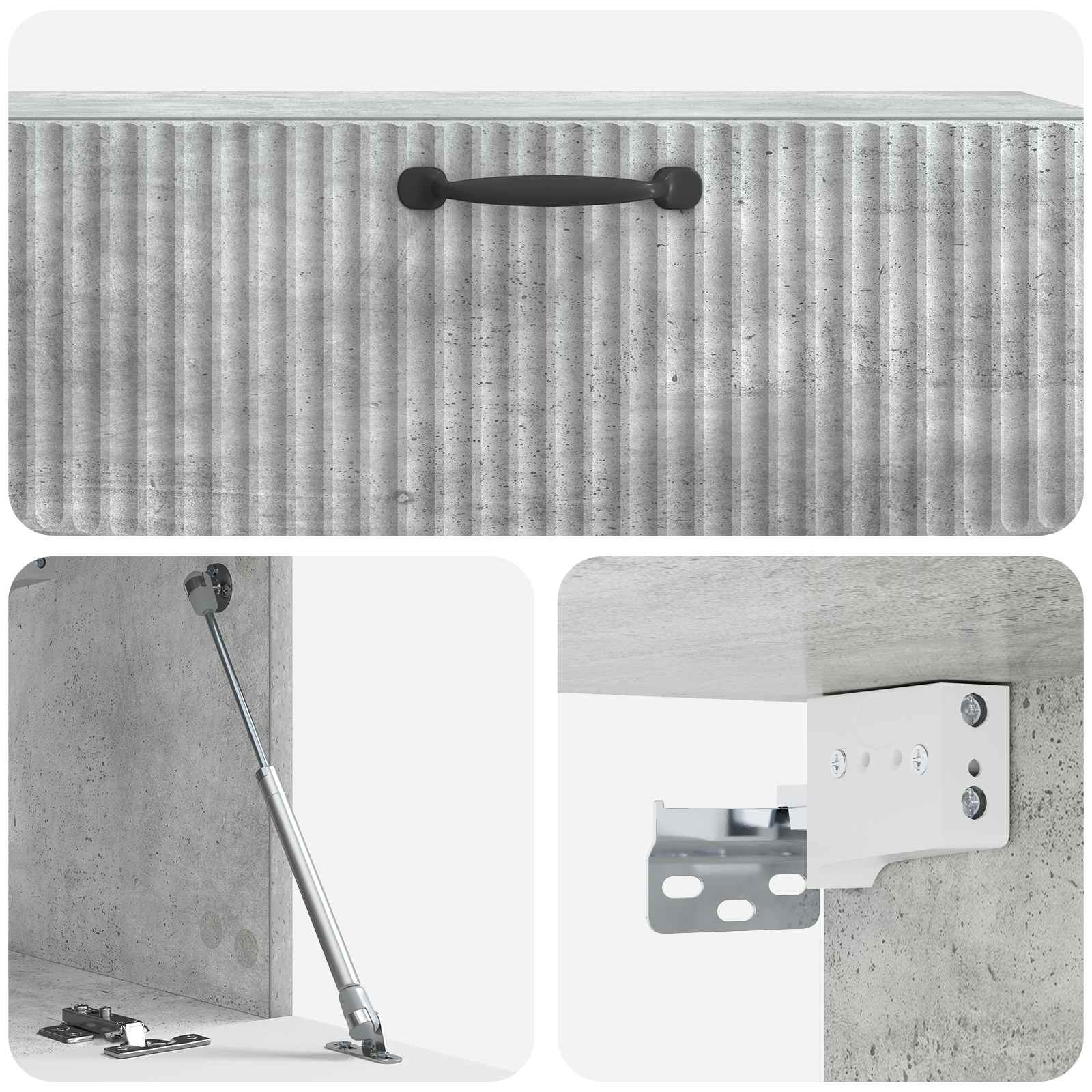 Sieninė TV spintelė Betono pilka 98 x 31 x 30 cm