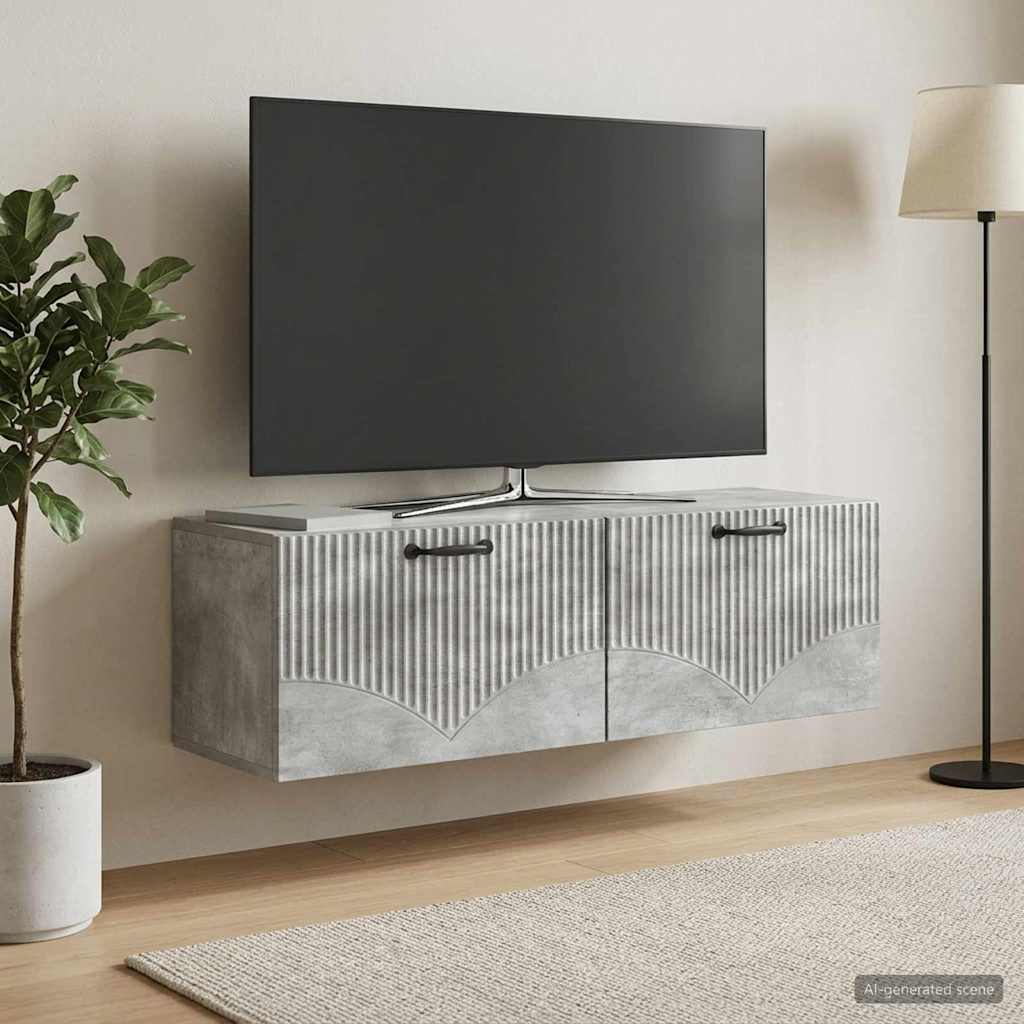 Sieninė TV spintelė Betono pilka 98 x 31 x 30 cm