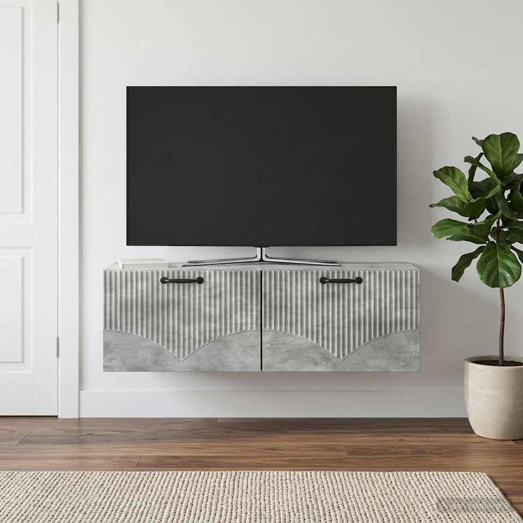 Sieninė TV spintelė Betono pilka 98 x 31 x 30 cm