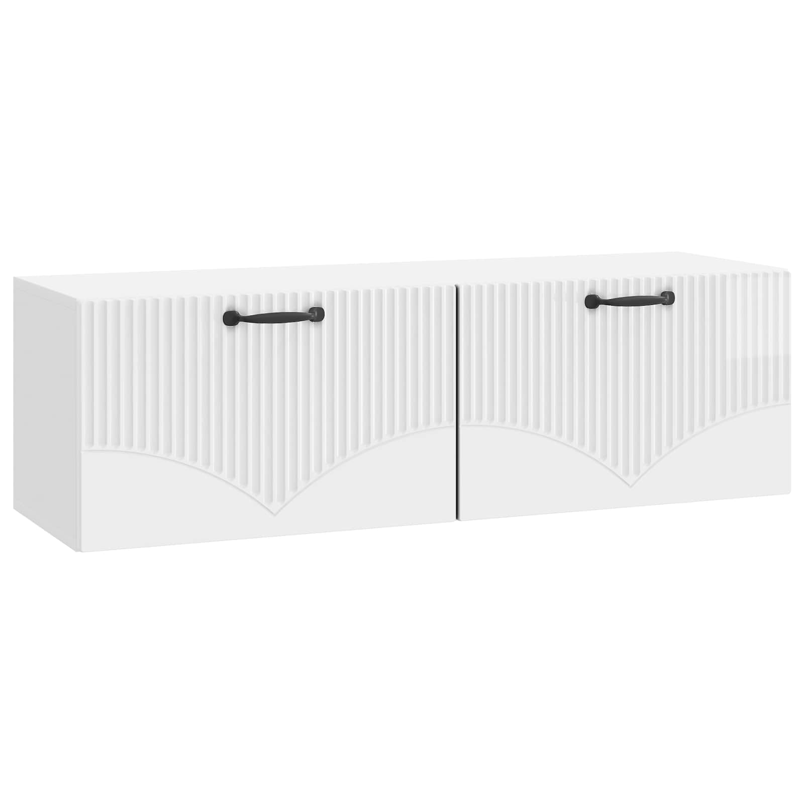Sieninė TV spintelė Itin blizgi balta 98 x 31 x 30 cm