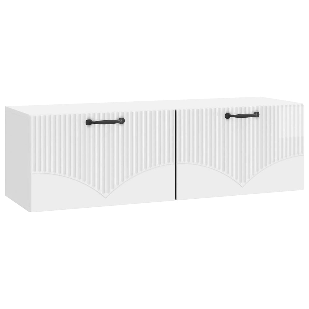 Sieninė TV spintelė Itin blizgi balta 98 x 31 x 30 cm
