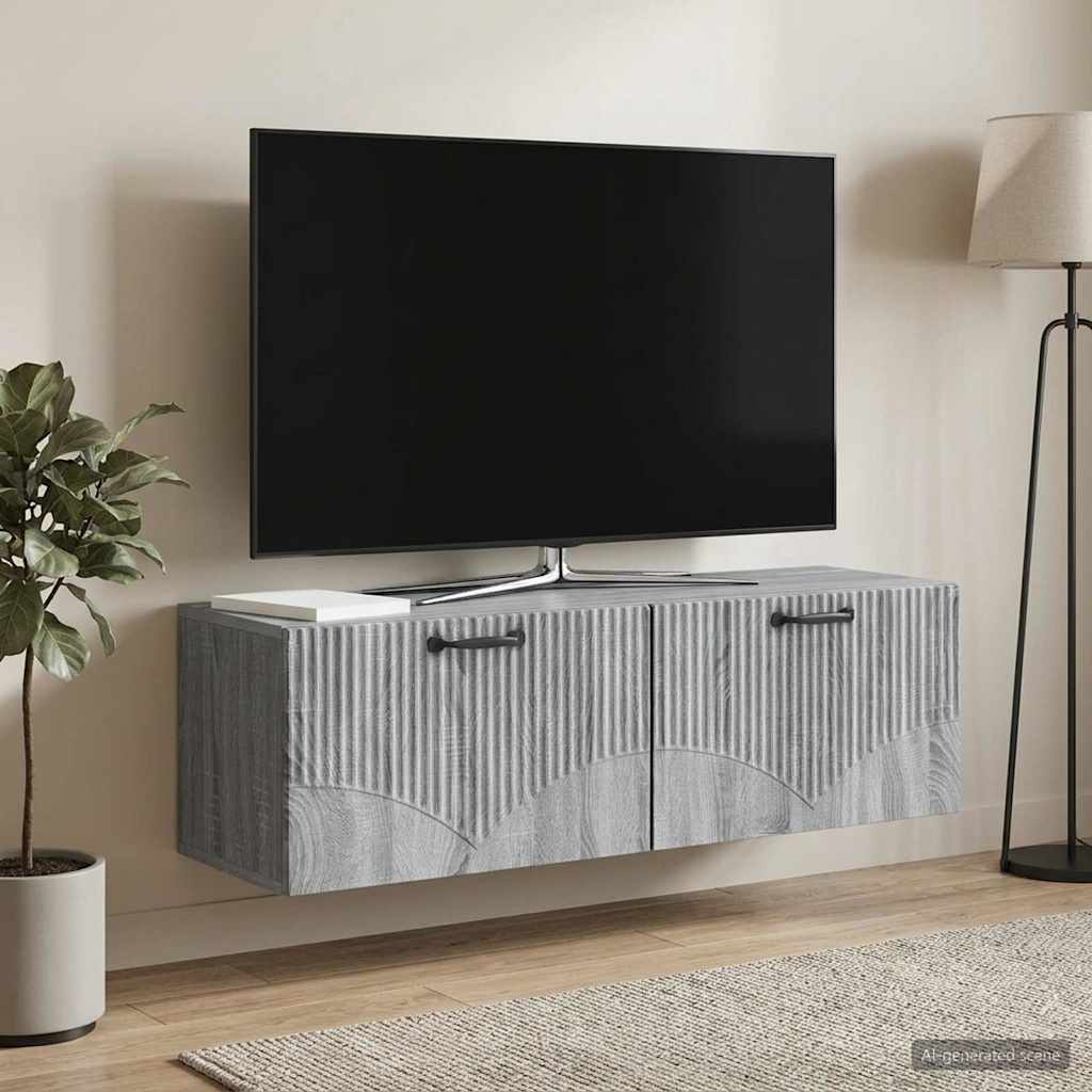 Sienas TV skapītis Pelēka Sonoma ozolkoka 98 x 31 x 30 cm