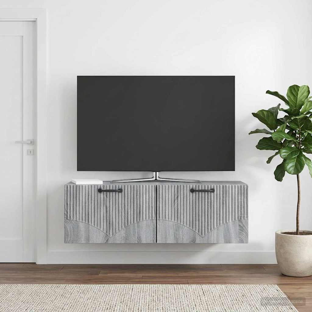 Sienas TV skapītis Pelēka Sonoma ozolkoka 98 x 31 x 30 cm