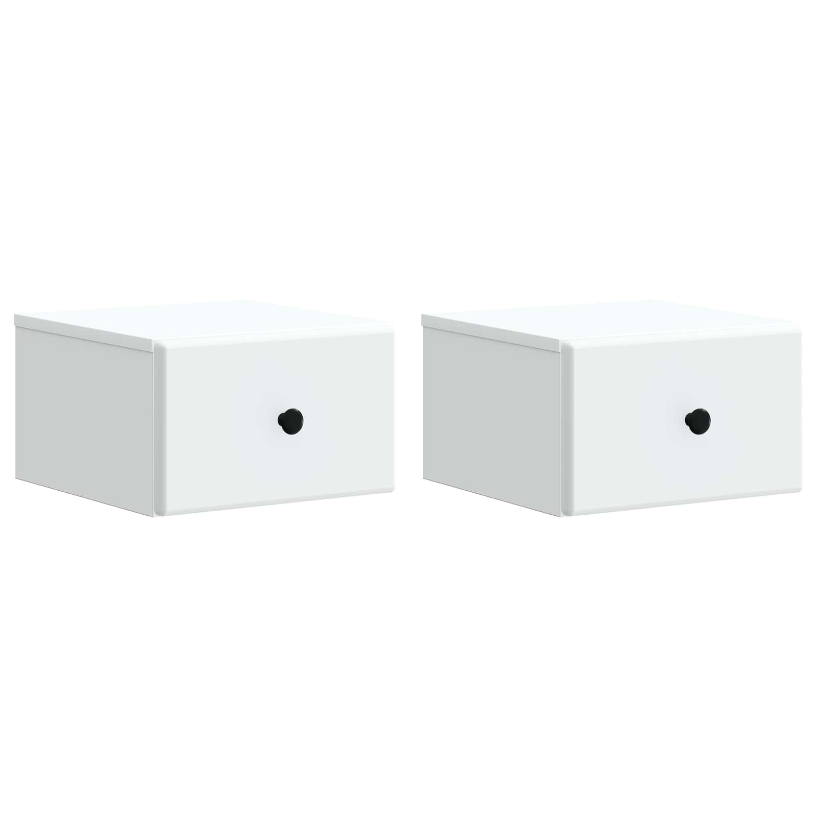 Sieninis naktinis staliukas 2 pcs Balta 34,5 x 33 x 20 cm