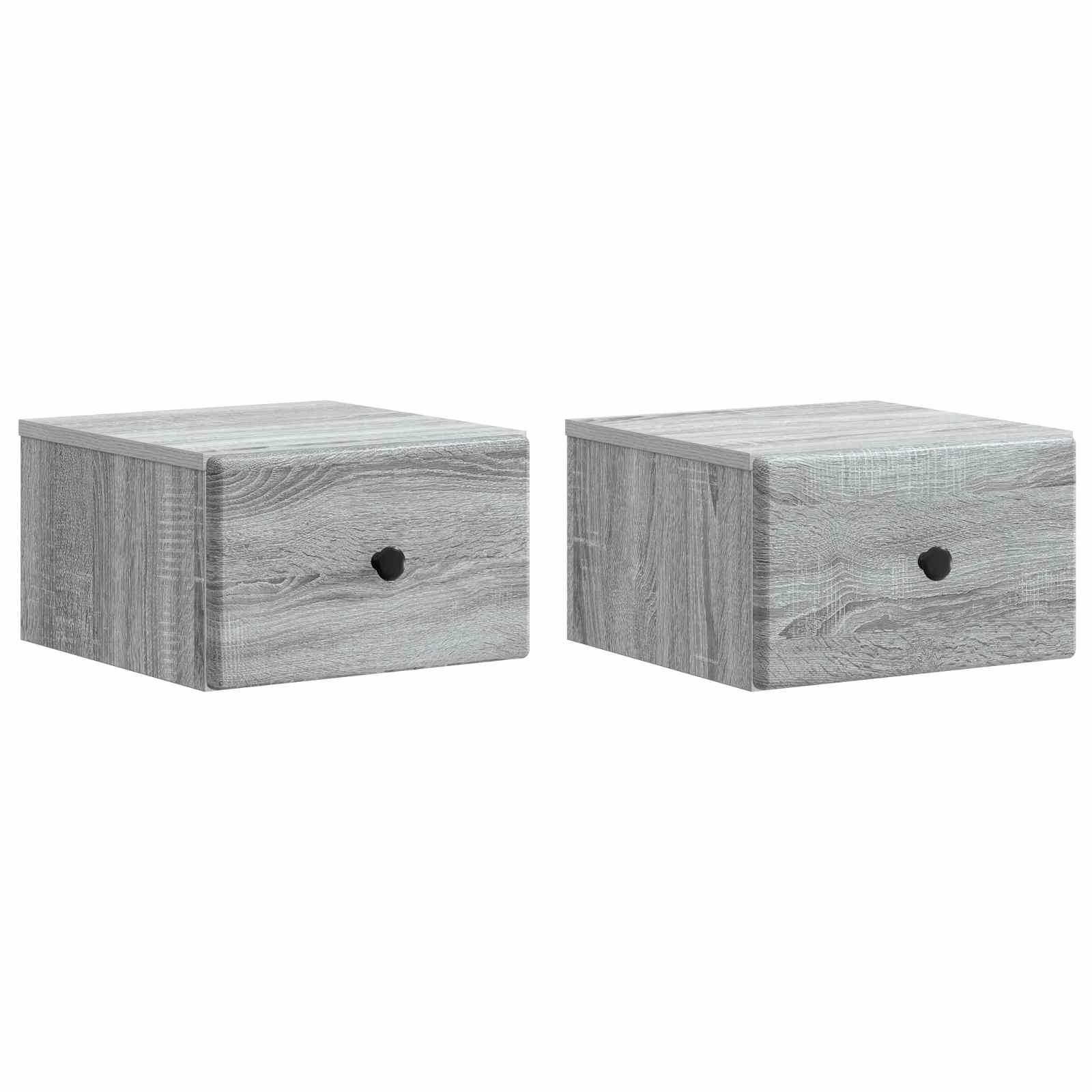 Sieninis naktinis staliukas 2 pcs Pilka sonoma ąžuolo