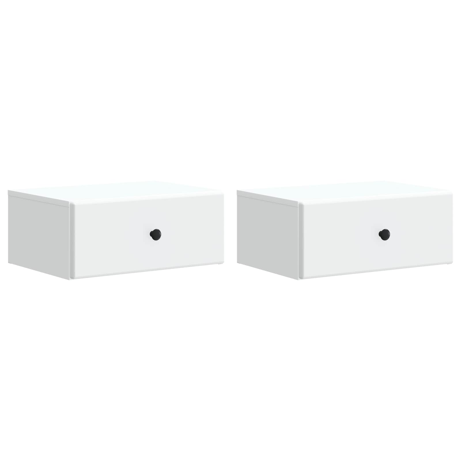 Sieninis naktinis staliukas 2 pcs Balta 49 x 34,5 x 20 cm