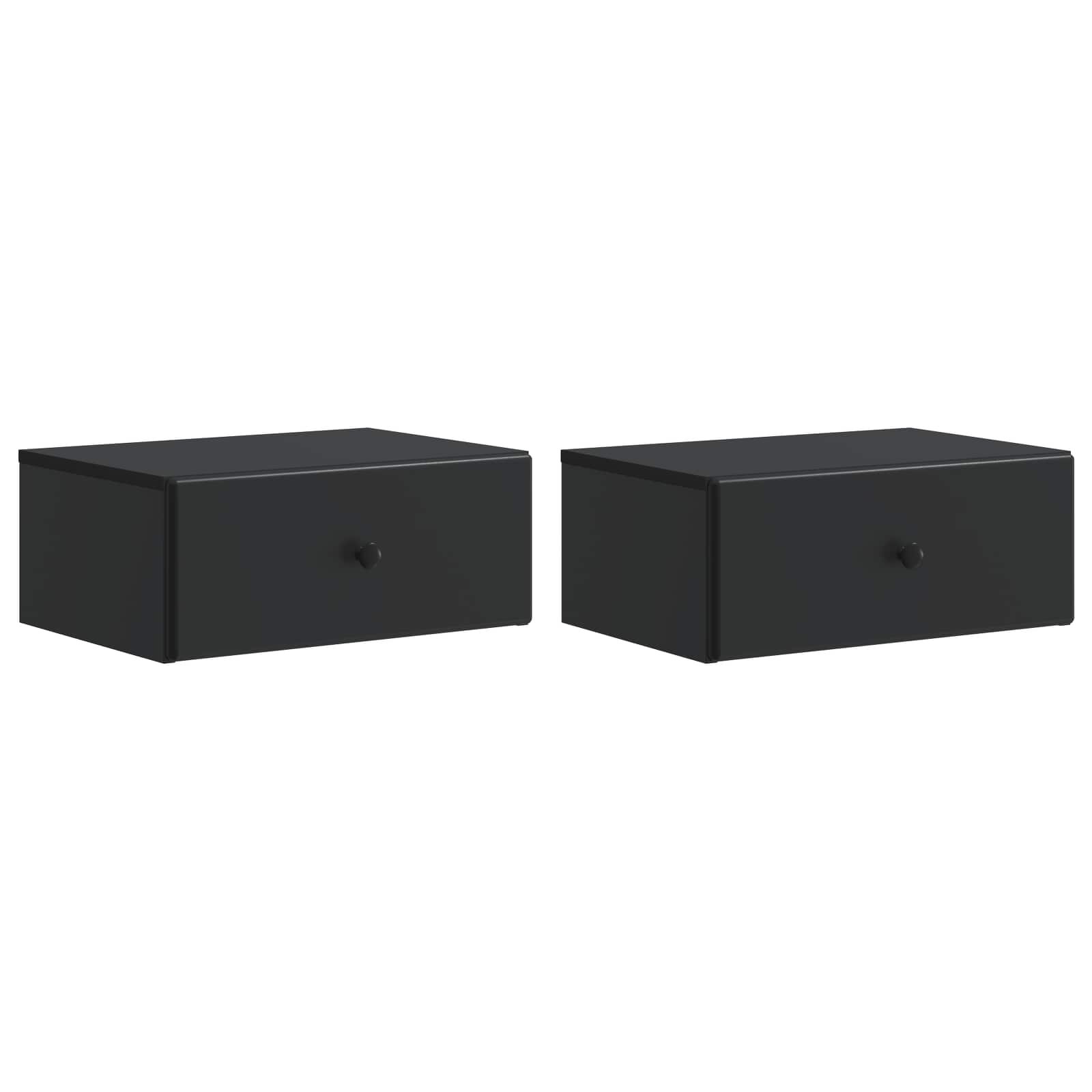 Sieninis naktinis staliukas 2 pcs Juoda 49 x 34,5 x 20 cm