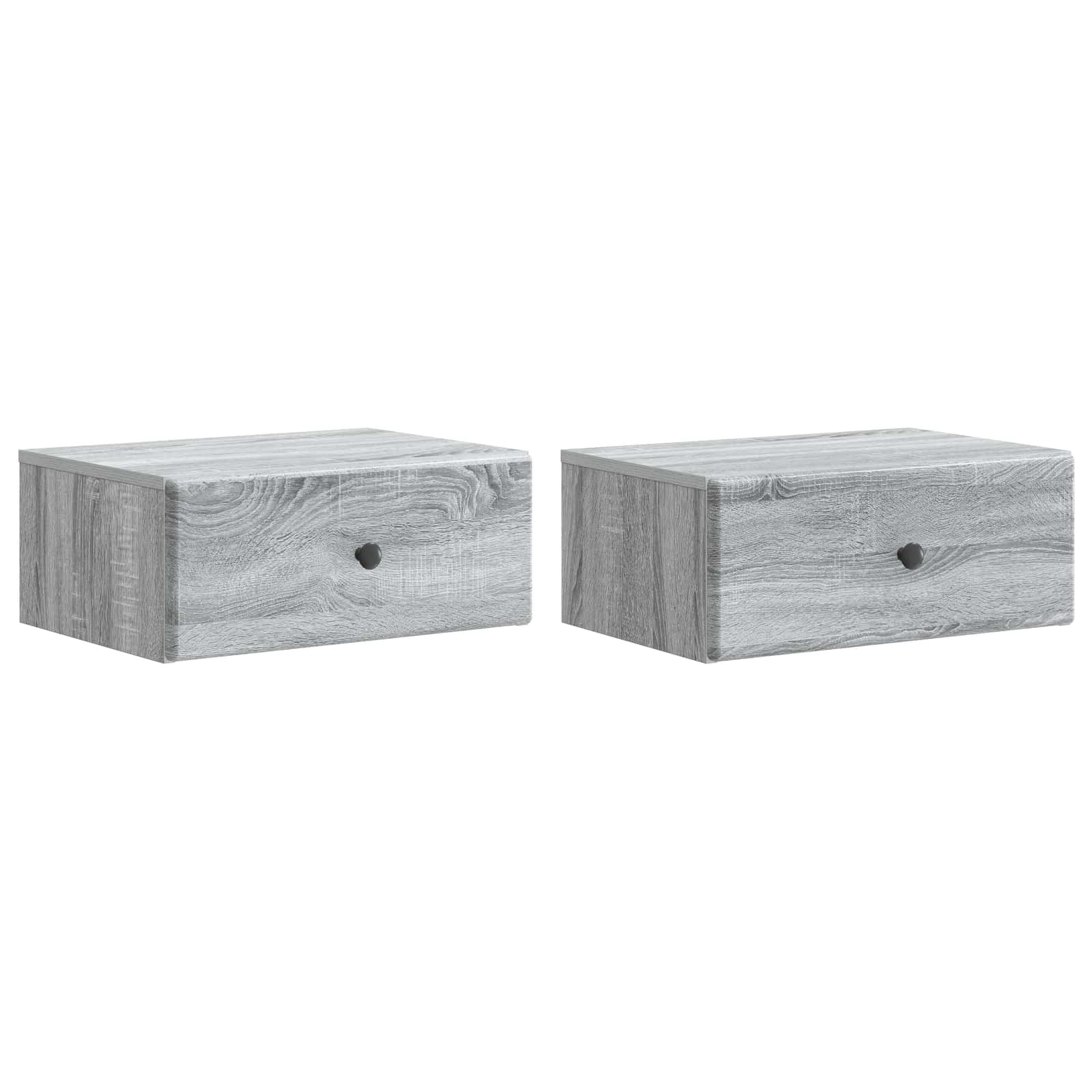 Sieninis naktinis staliukas 2 pcs Pilka sonoma ąžuolo