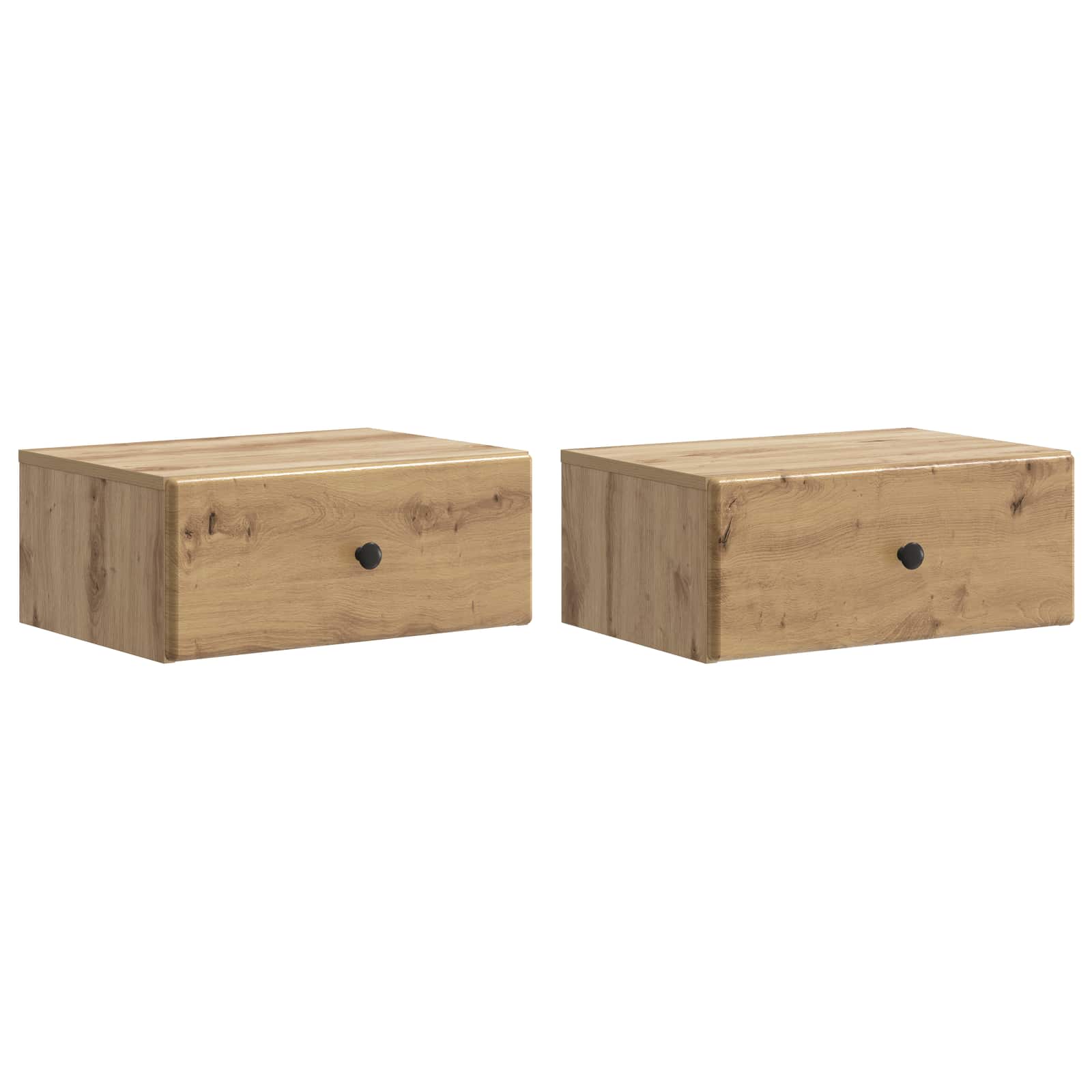 Sieninis naktinis staliukas su stalčių 2 pcs Artisano ąžuolo