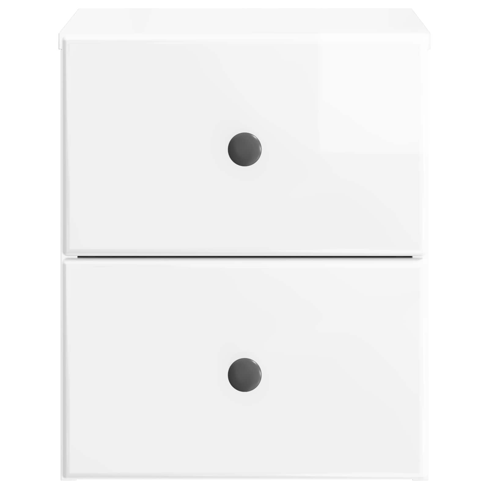 Sieninis naktinis staliukas Itin blizgi balta 34,5 x 33 x 40 cm