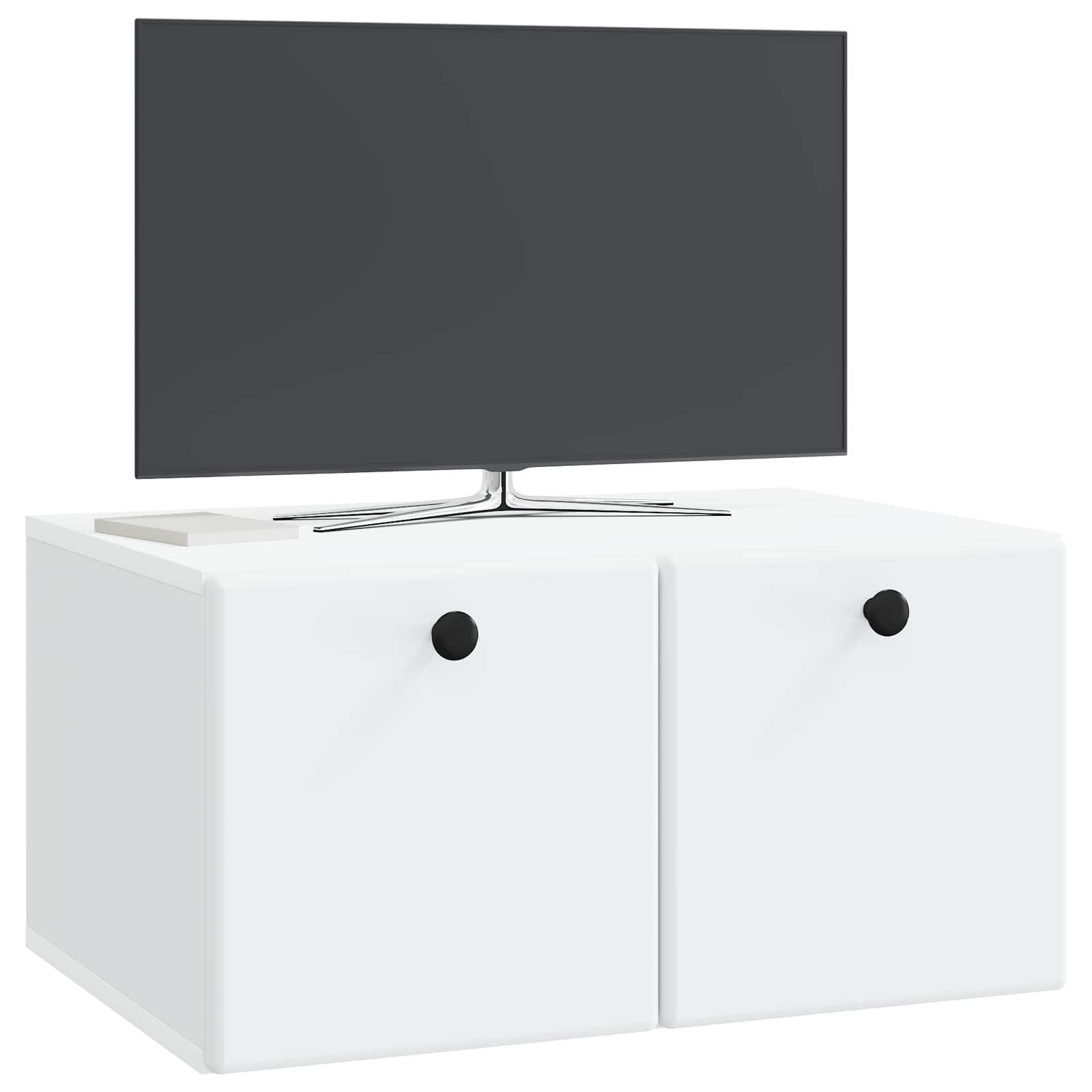 Sieninė TV spintelė 59,5 x 41 x 30 cm Balta Apdirbta mediena