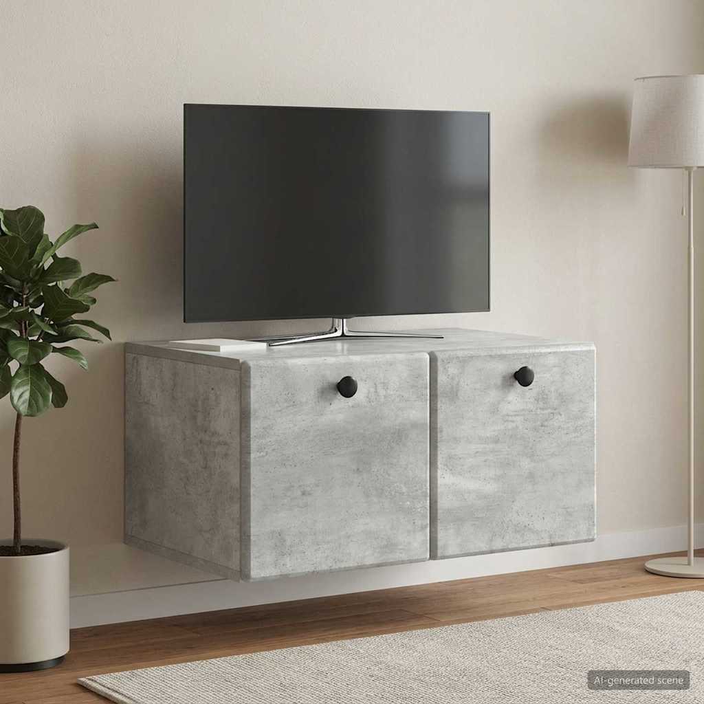 Sieninė TV spintelė Betono pilka 59,5 x 41 x 30 cm