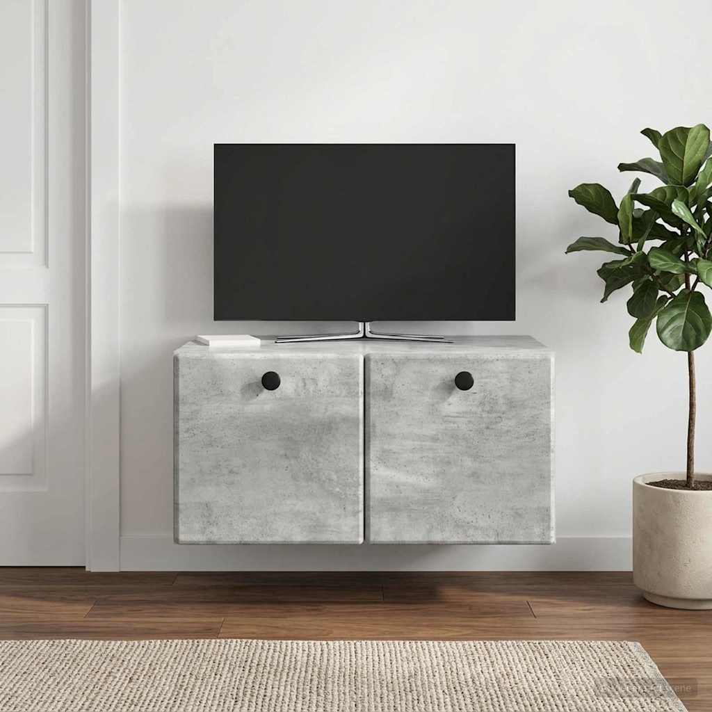 Sieninė TV spintelė Betono pilka 59,5 x 41 x 30 cm