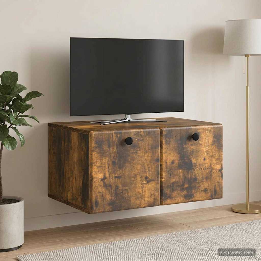 Sieninė TV spintelė Dūminio ąžuolo 59,5 x 41 x 30 cm