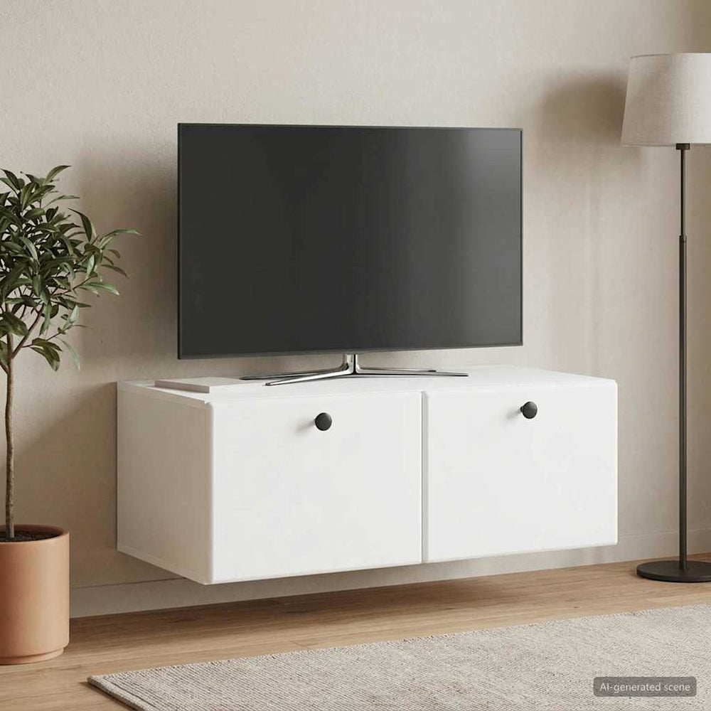 Sieninė TV spintelė 78,5 x 41 x 30 cm Balta Apdirbta mediena