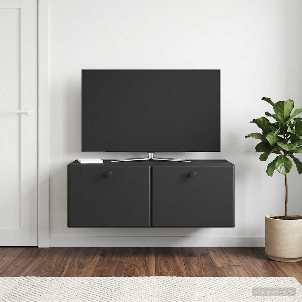 Sieninė TV spintelė Juoda 78,5 x 41 x 30 cm Apdirbta mediena