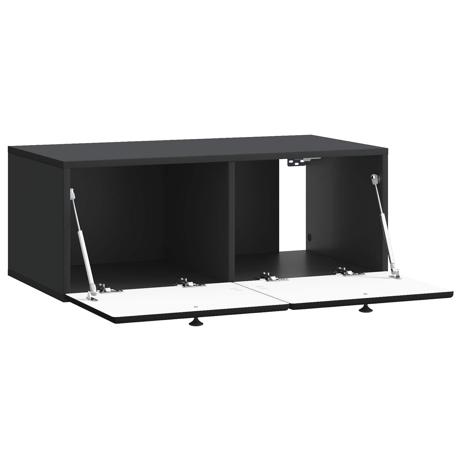 Sieninė TV spintelė Juoda 78,5 x 41 x 30 cm Apdirbta mediena