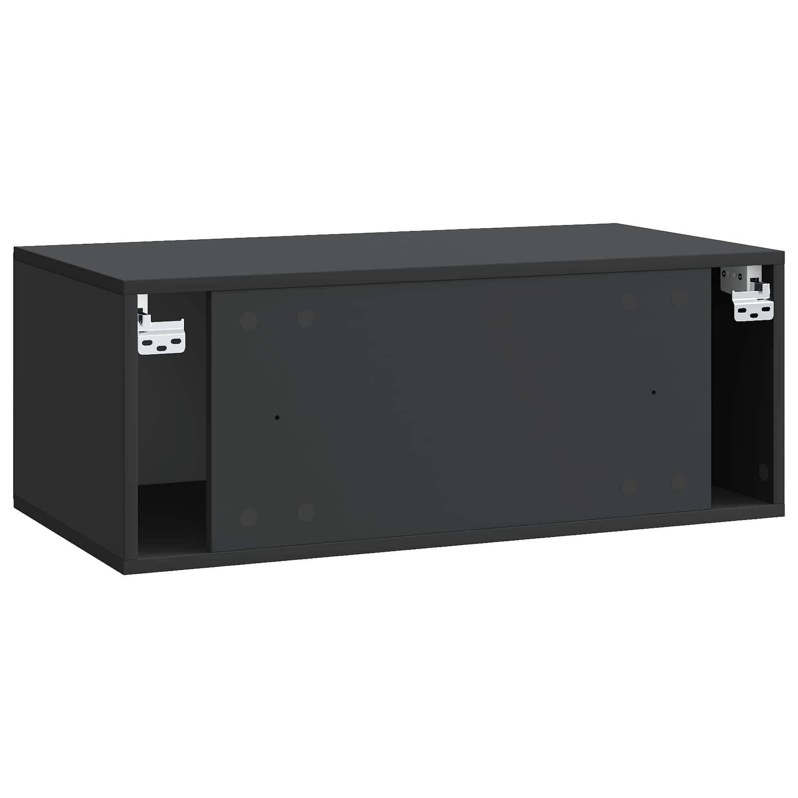 Sieninė TV spintelė Juoda 78,5 x 41 x 30 cm Apdirbta mediena