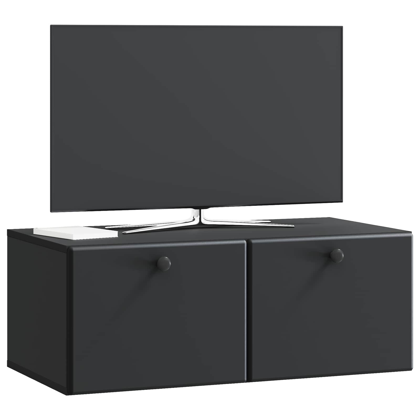 Sieninė TV spintelė Juoda 78,5 x 41 x 30 cm Apdirbta mediena