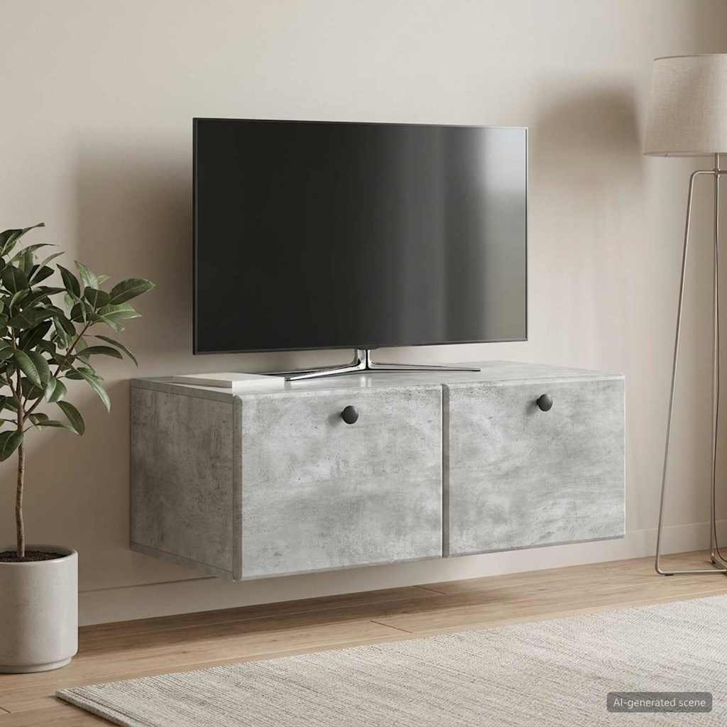 Sieninė TV spintelė Betono pilka 78,5 x 41 x 30 cm