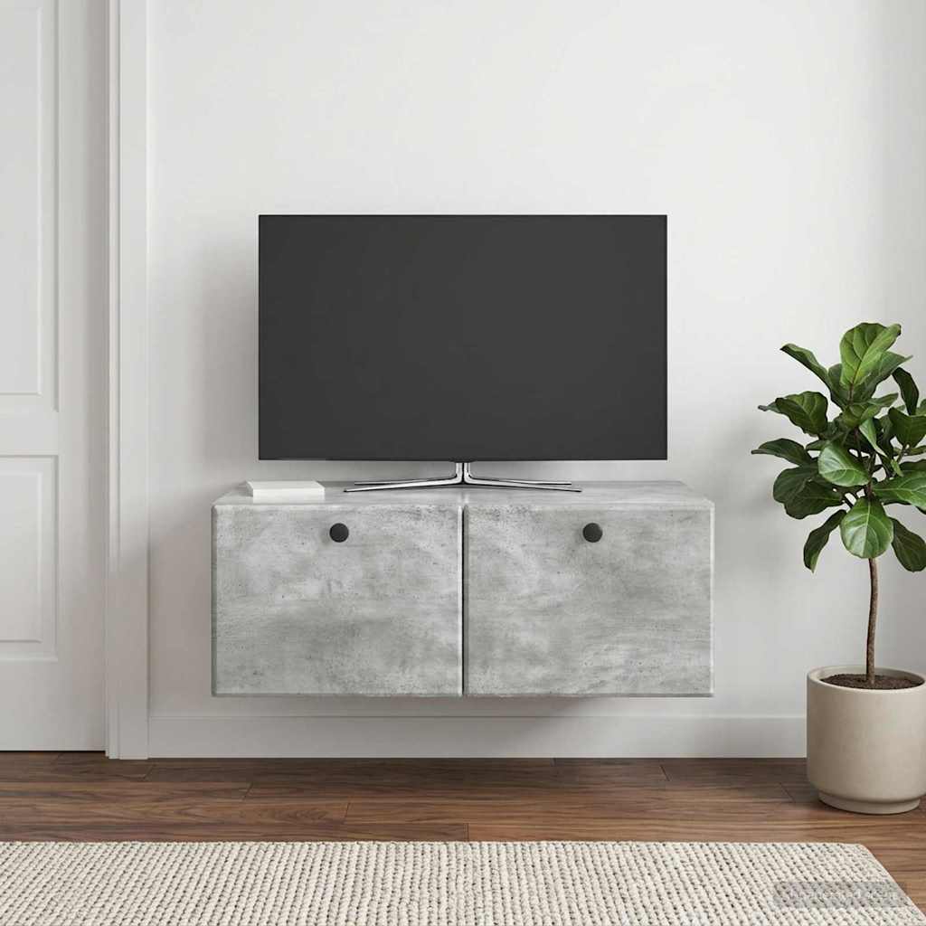 Sieninė TV spintelė Betono pilka 78,5 x 41 x 30 cm