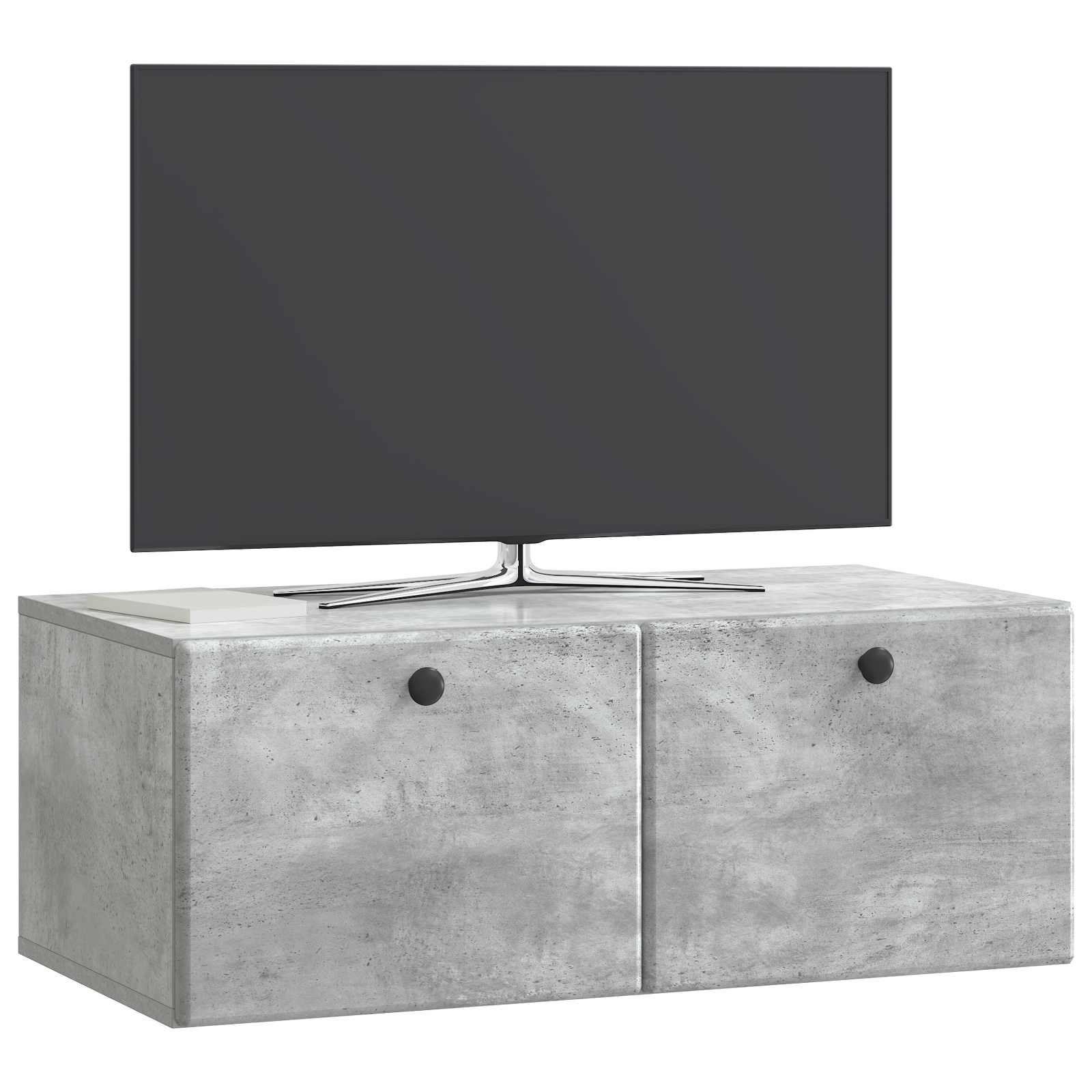 Pie sienas stiprināms TV skapītis, betona pelēks, 78,5 x 41 x 30 cm