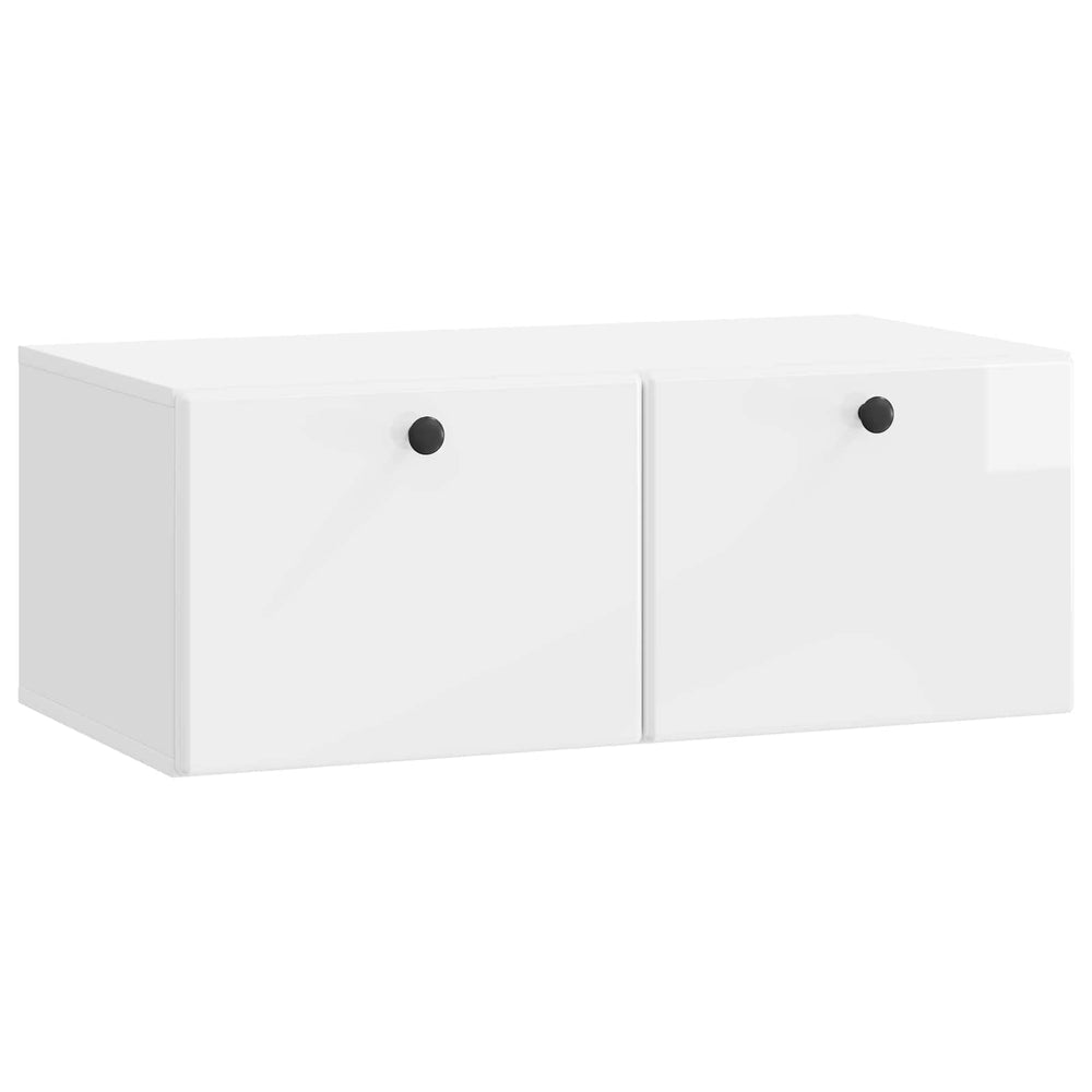 Sieninė TV spintelė Itin blizgi balta 78,5 x 41 x 30 cm