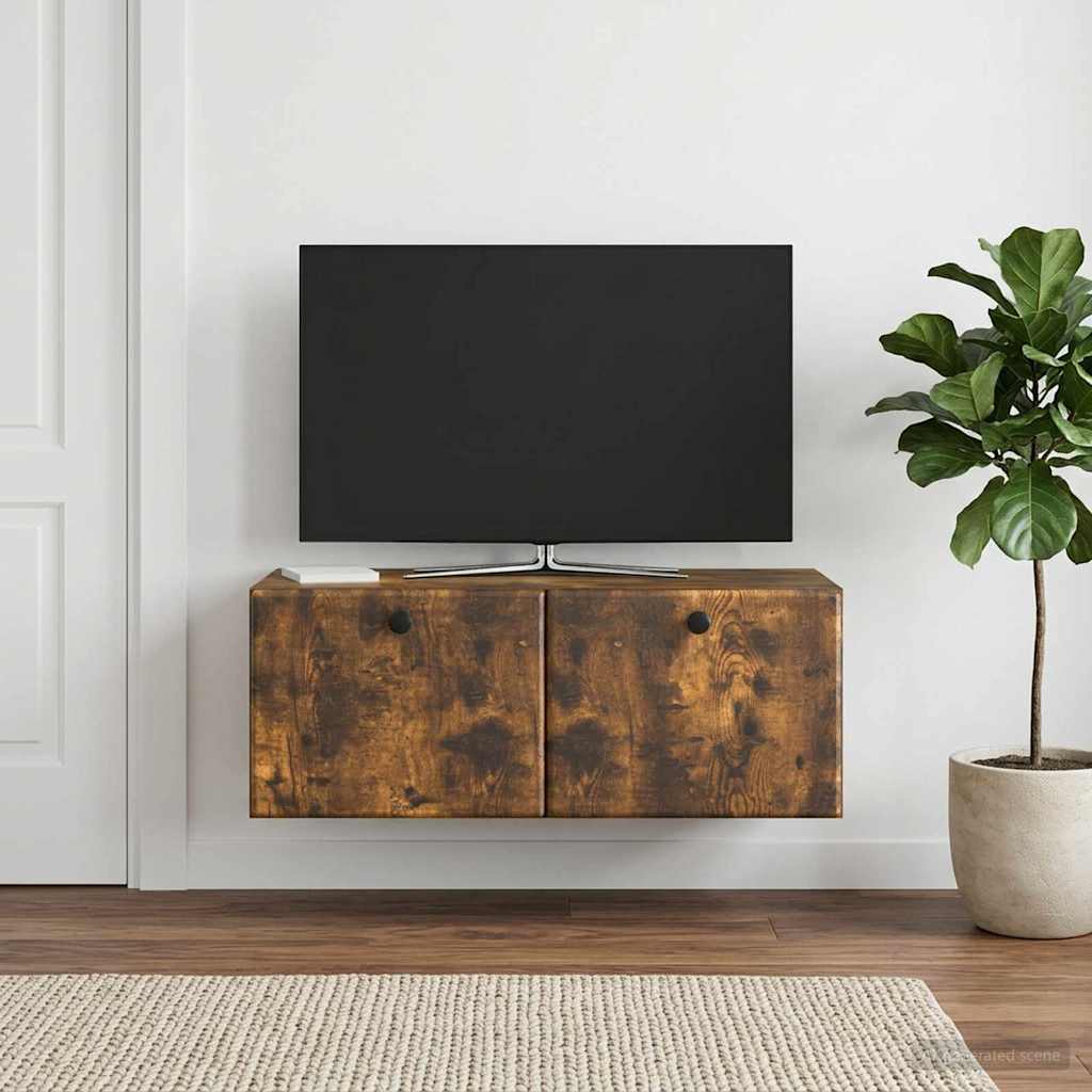 Sieninė TV spintelė Dūminio ąžuolo 78,5 x 41 x 30 cm
