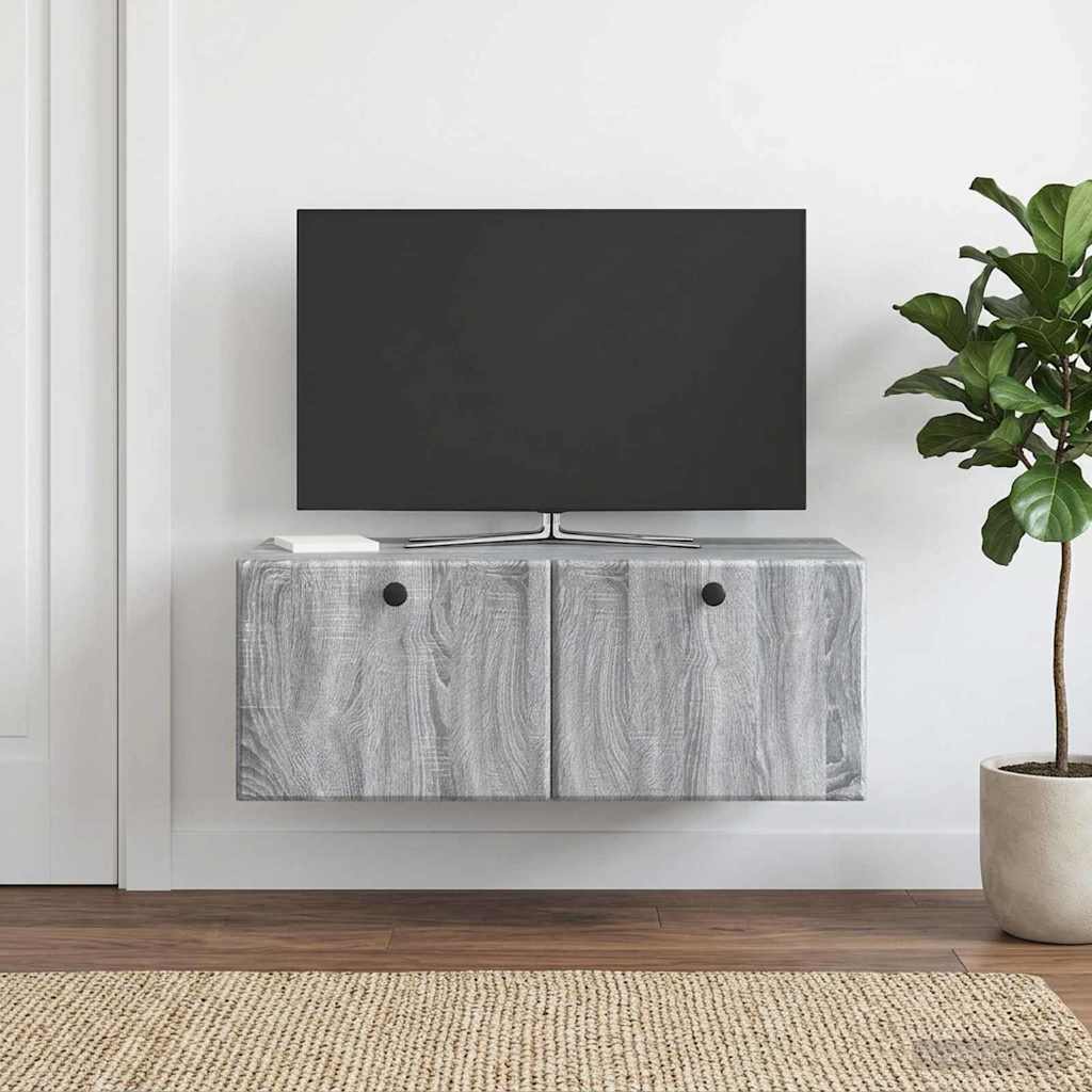 Sieninė TV spintelė Pilka sonoma ąžuolo 78,5 x 41 x 30 cm