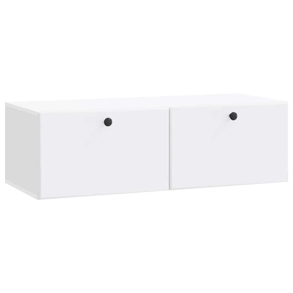 Sieninė TV spintelė 98 x 41 x 30 cm Balta Apdirbta mediena