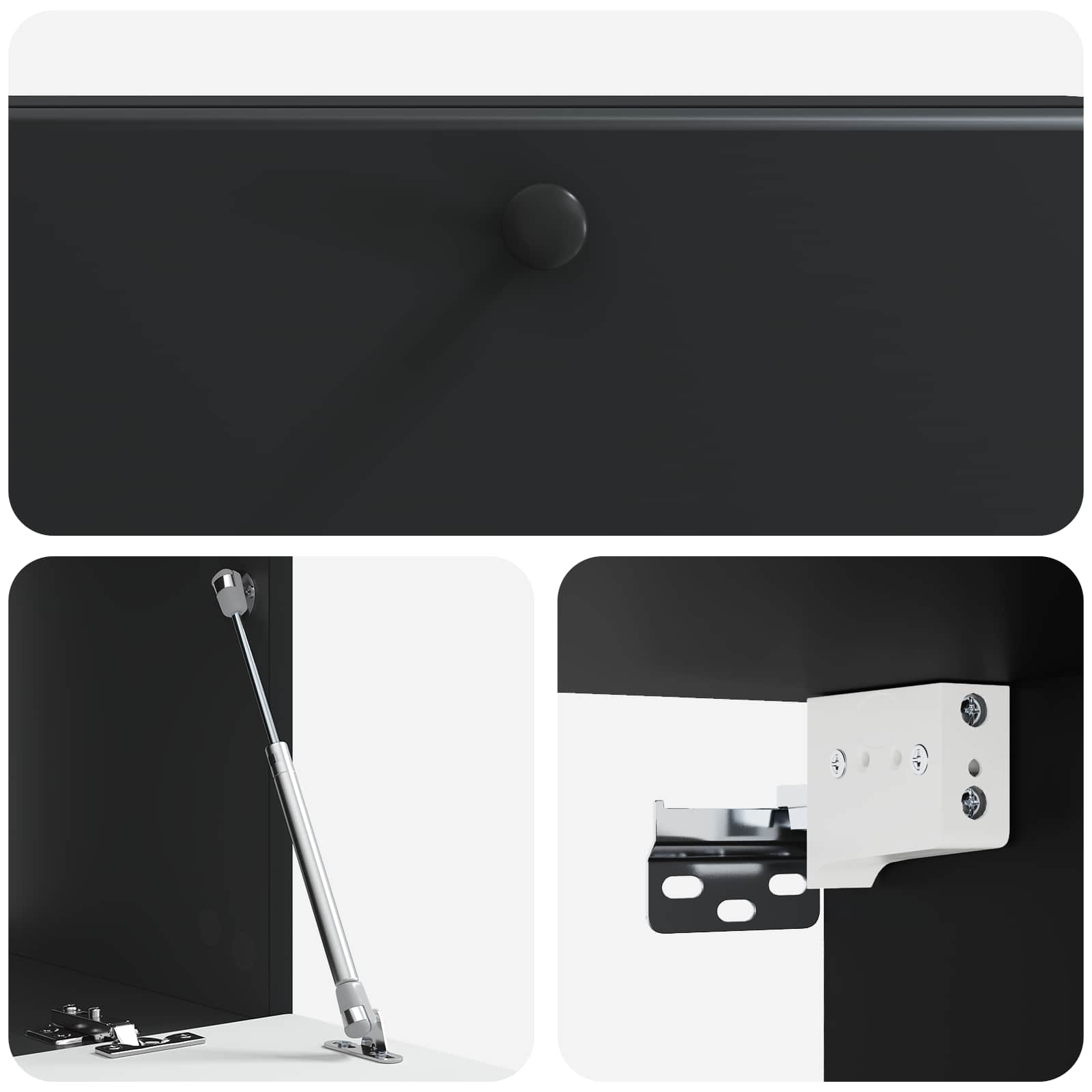Sieninė TV spintelė Juoda 98 x 41 x 30 cm Apdirbta mediena