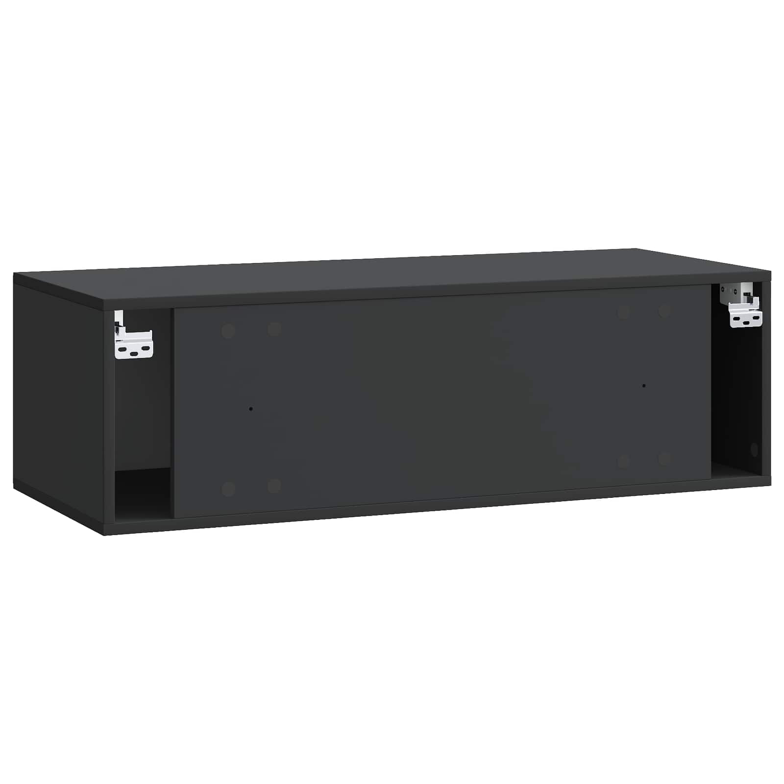 Sieninė TV spintelė Juoda 98 x 41 x 30 cm Apdirbta mediena
