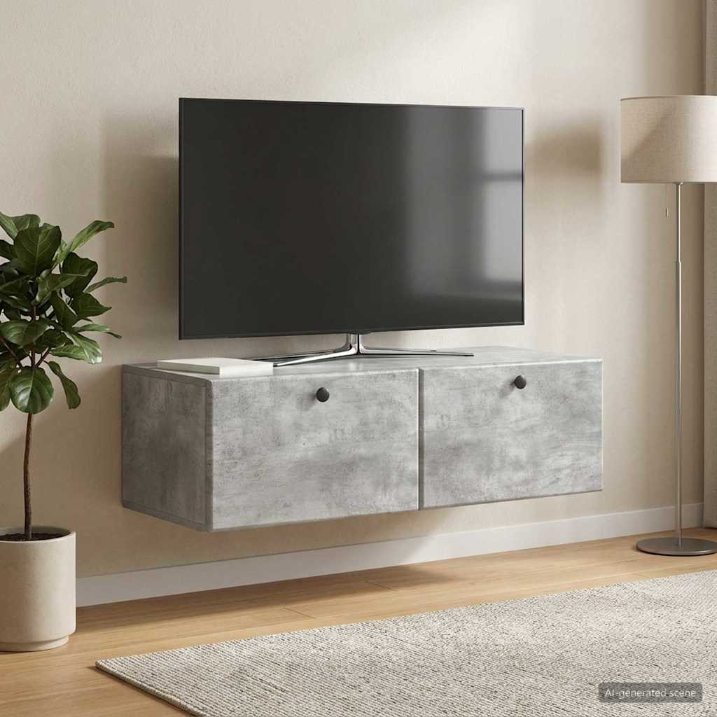Sieninė TV spintelė Betono pilka 98 x 41 x 30 cm