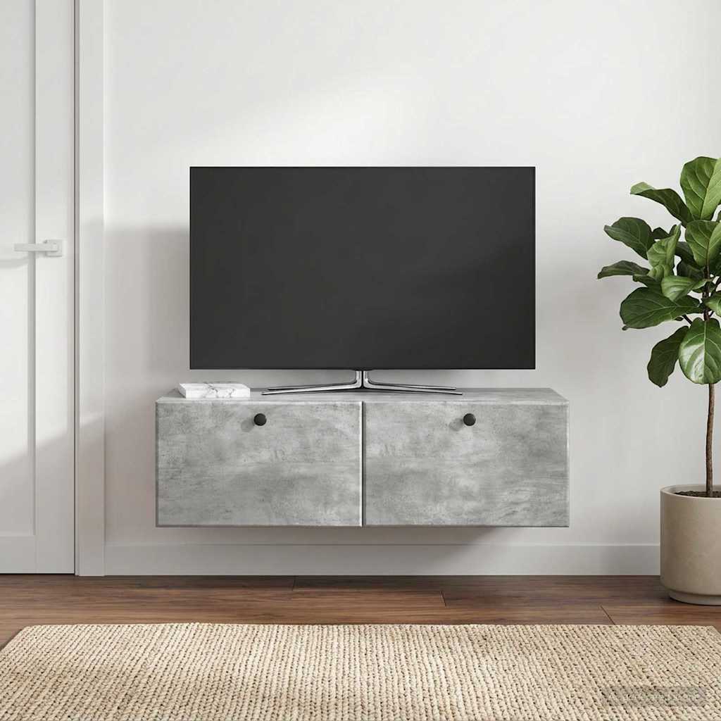 Sieninė TV spintelė Betono pilka 98 x 41 x 30 cm
